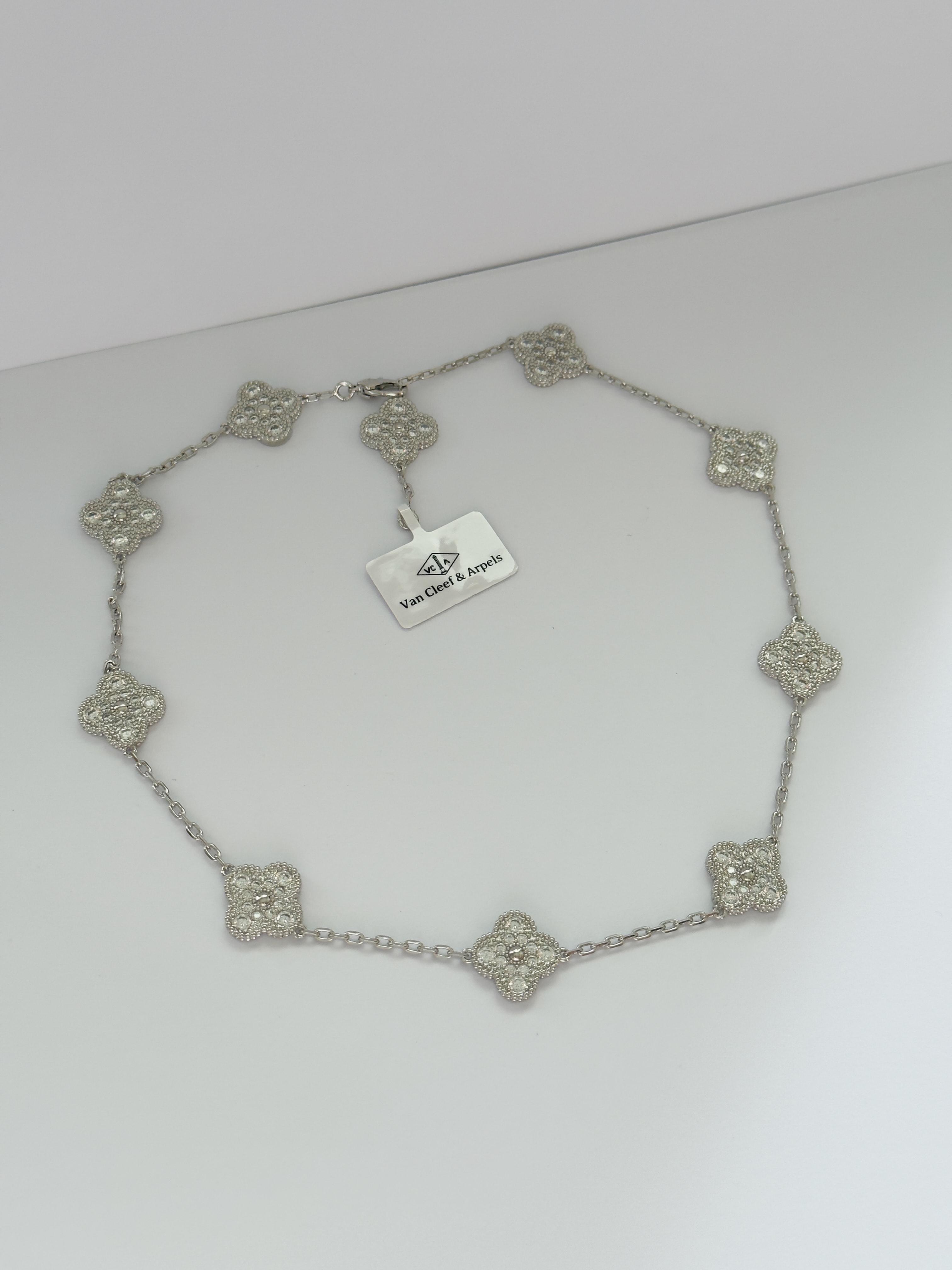 Full Taşlı Silver 10 Yonca Kolye