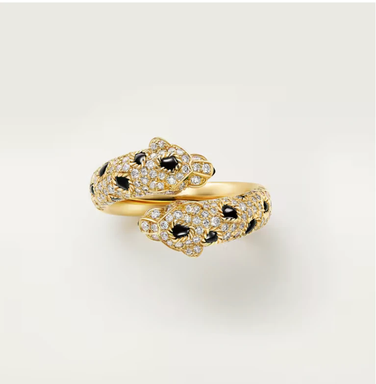 Ayarlanabilir Gold Pantere Paved Yüzük