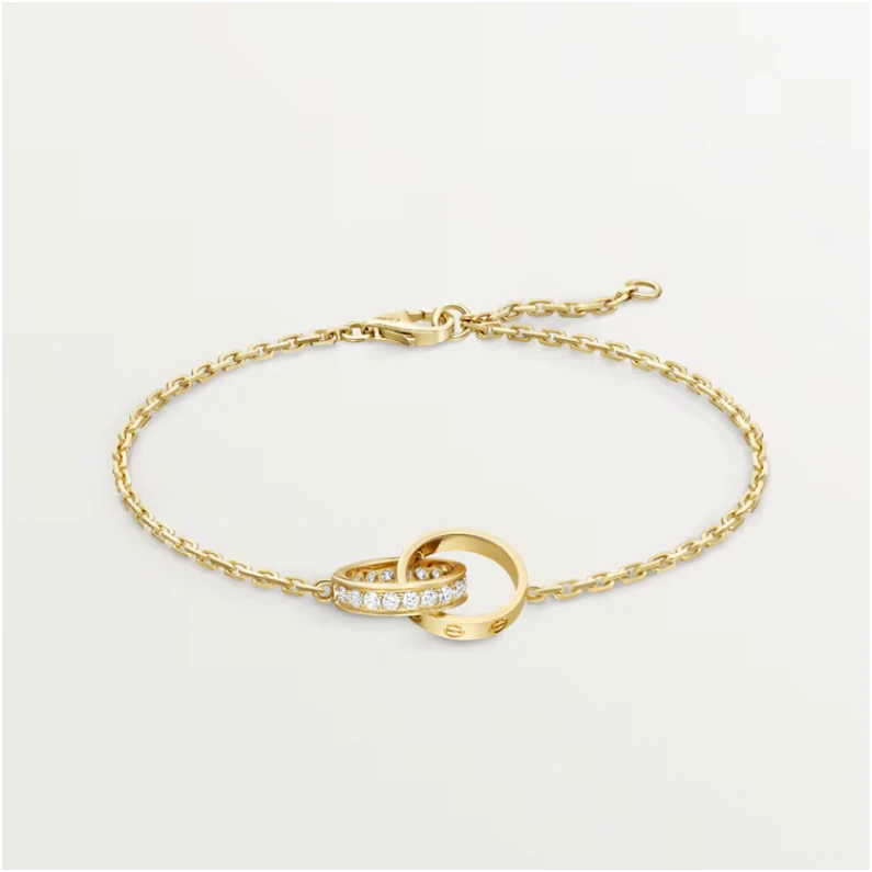 Yarı Pave Love Gold Bileklik