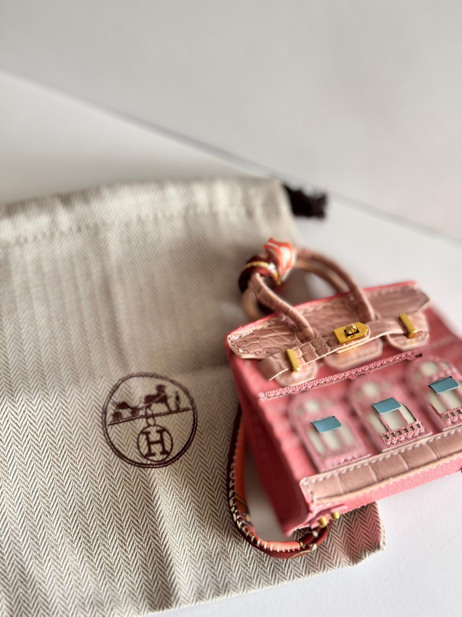 Hrms. Birkin Pembe Bag Charm