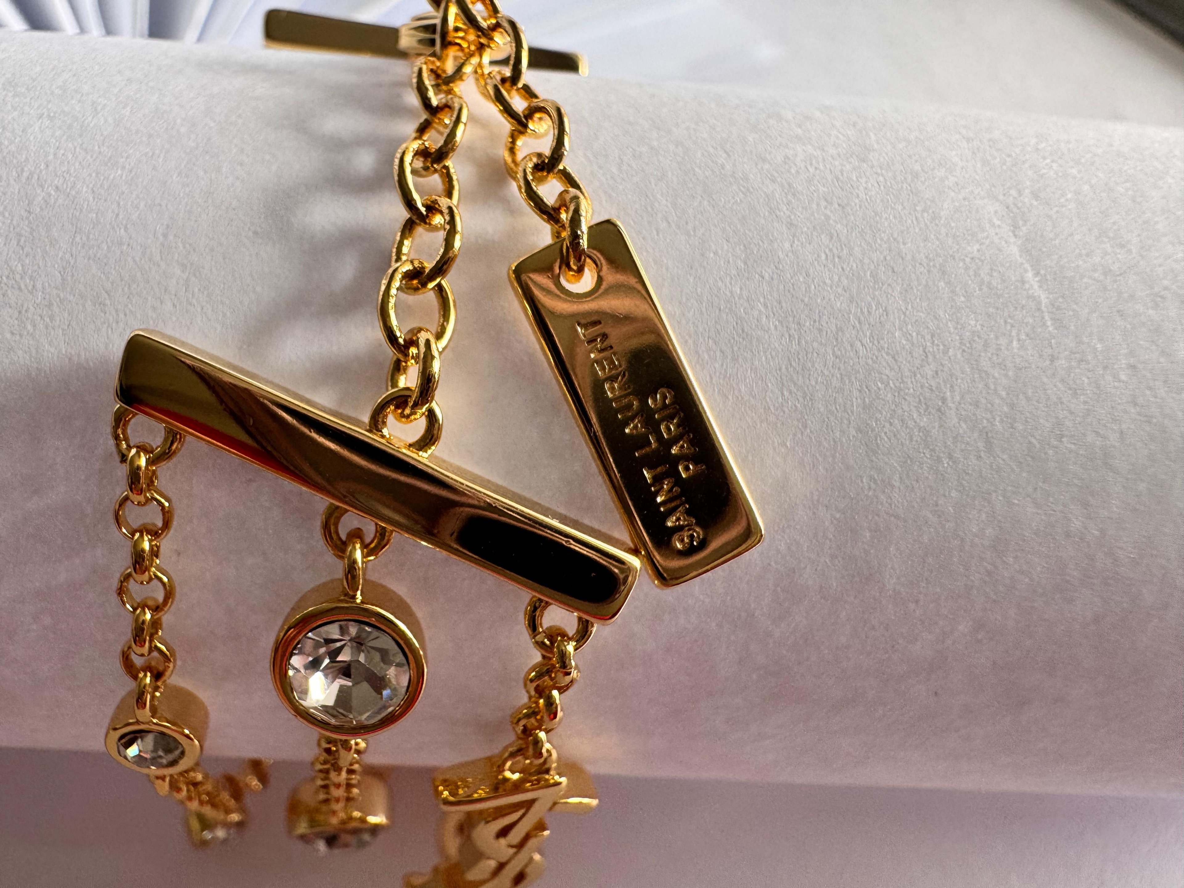 YSL. Gold Üçlü Sıra Bileklik