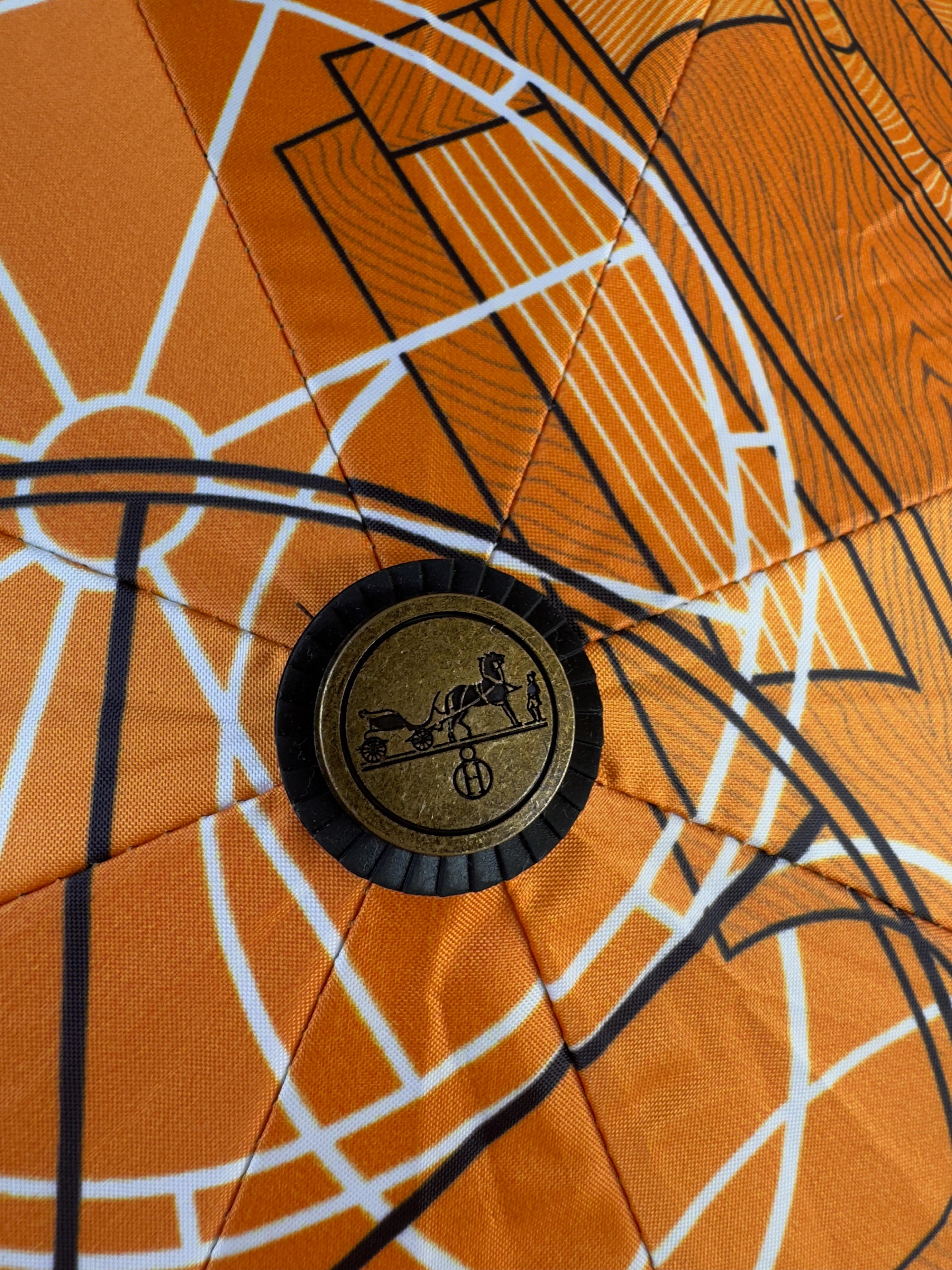 Roues Équestres Orange Tekerlek Desen Şemsiye