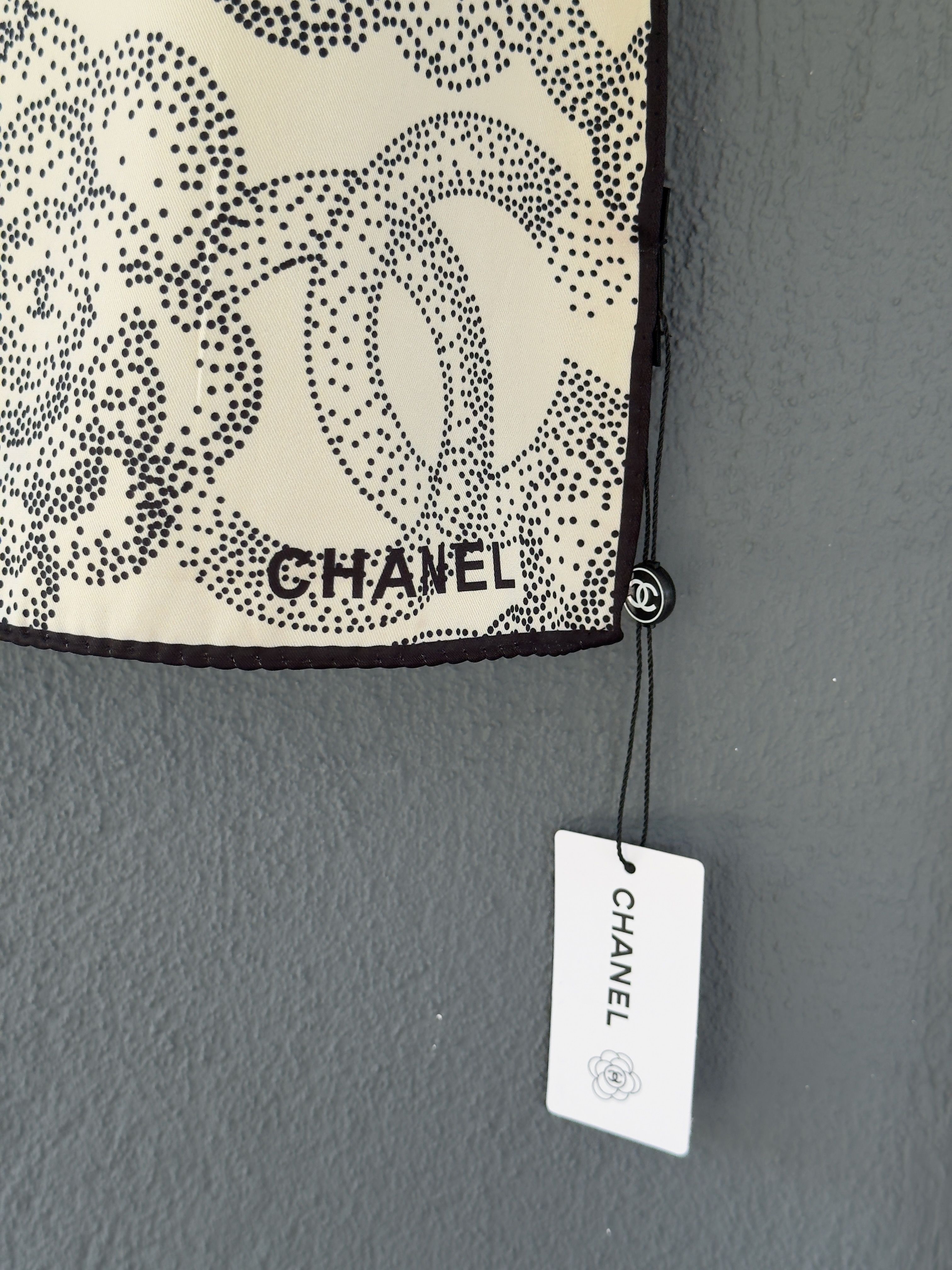 Camélia Monogram Dotted İpek Şal