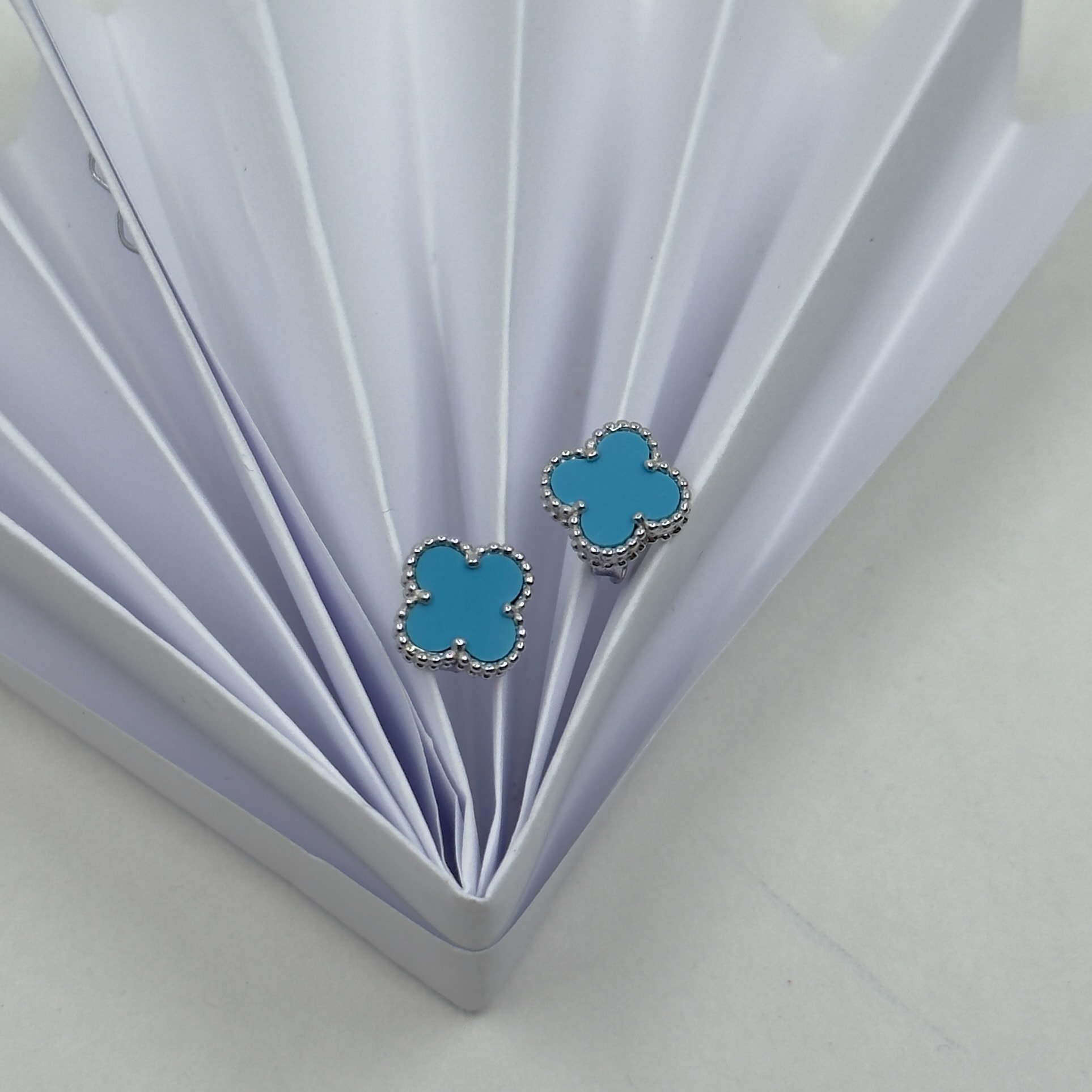 Silver Bebe Mavisi Stud Küpe
