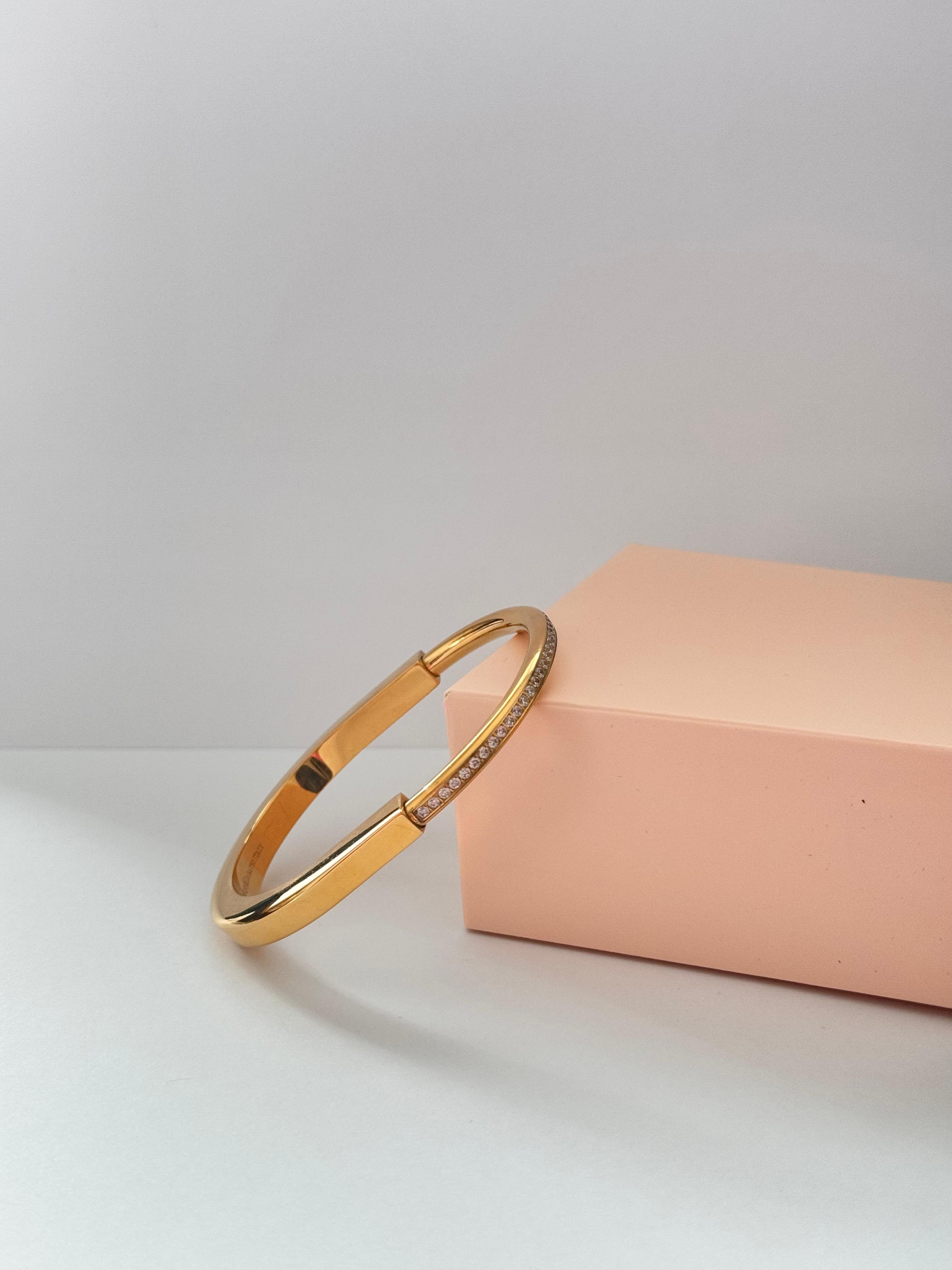 Tiff. Bangle Gold Yarı Taşlı Bileklik