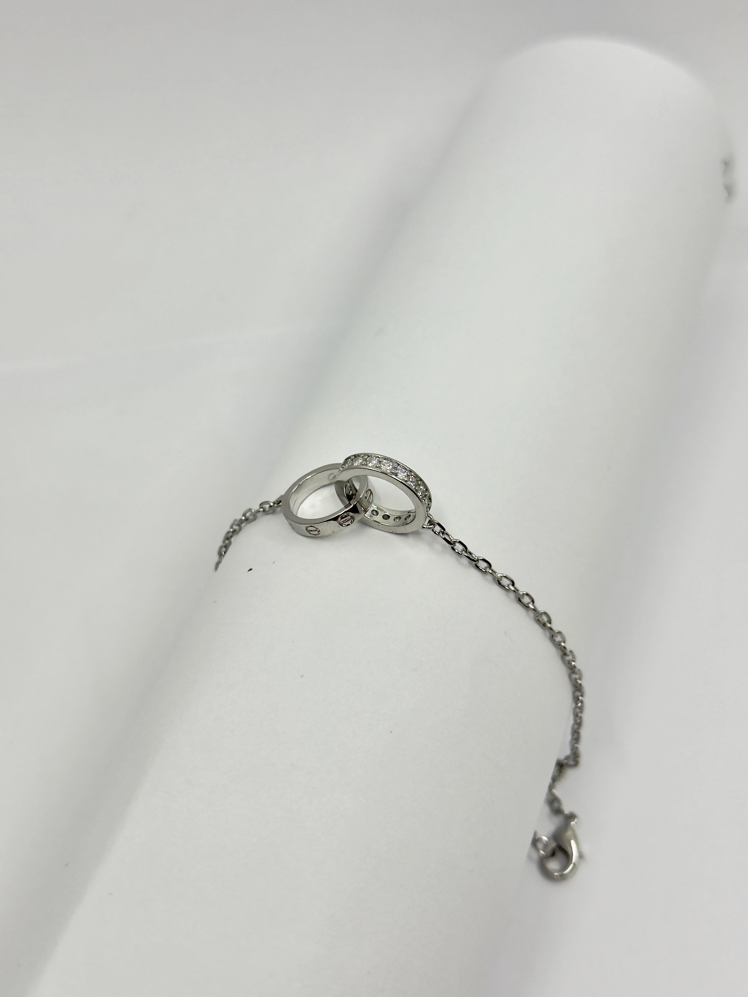 Yarı Pave Love Silver Bileklik