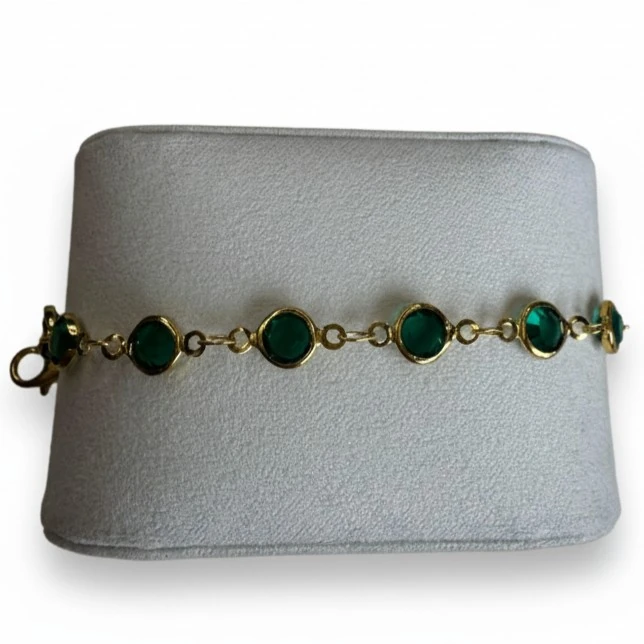 Zümrüt Yeşili Taşlı Bileklik