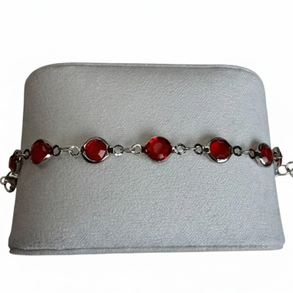 Kırmızı Taşlı Bileklik