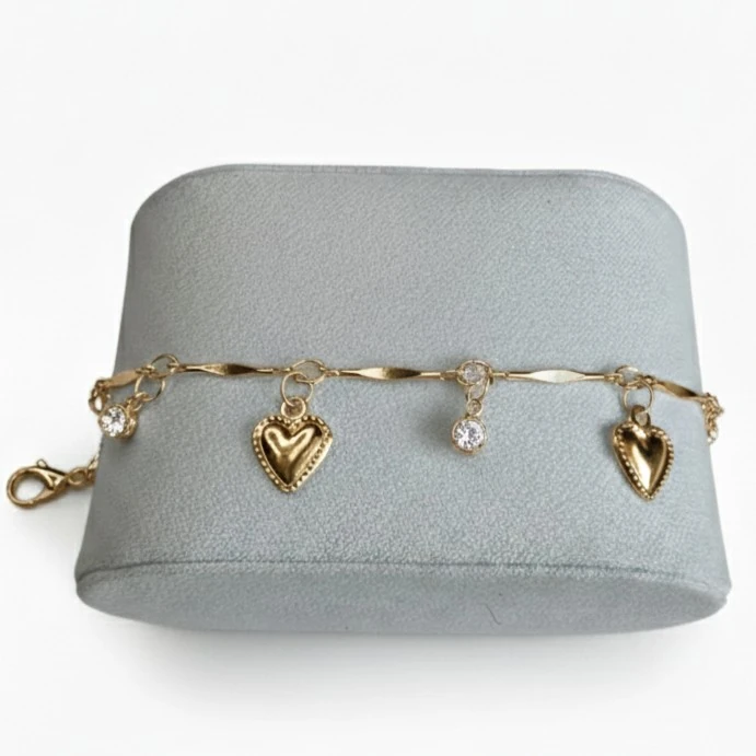 Kalpli & Taşlı Bileklik (Gold)