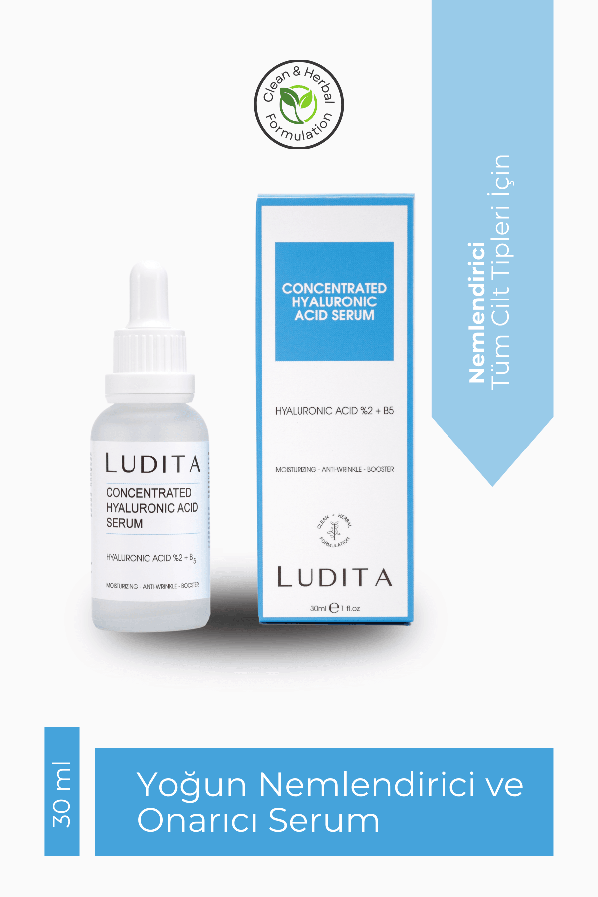 Ludita Yoğun Nemlendirici Serum (Hyaluronic Acid + B5)
