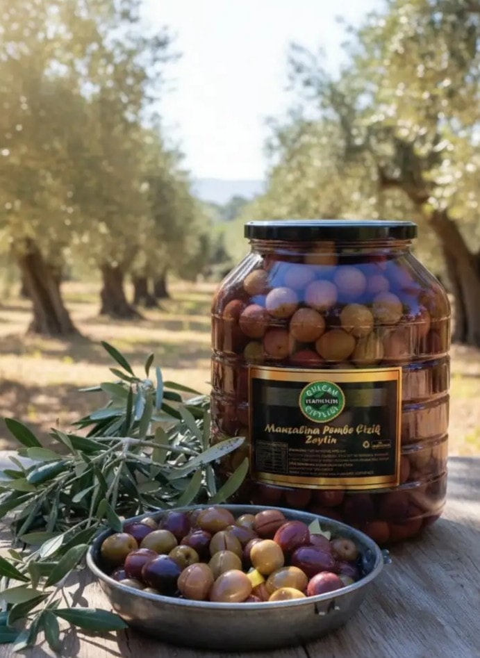 Xl Manzalina Pembe Çizik Zeytin 3 KG 