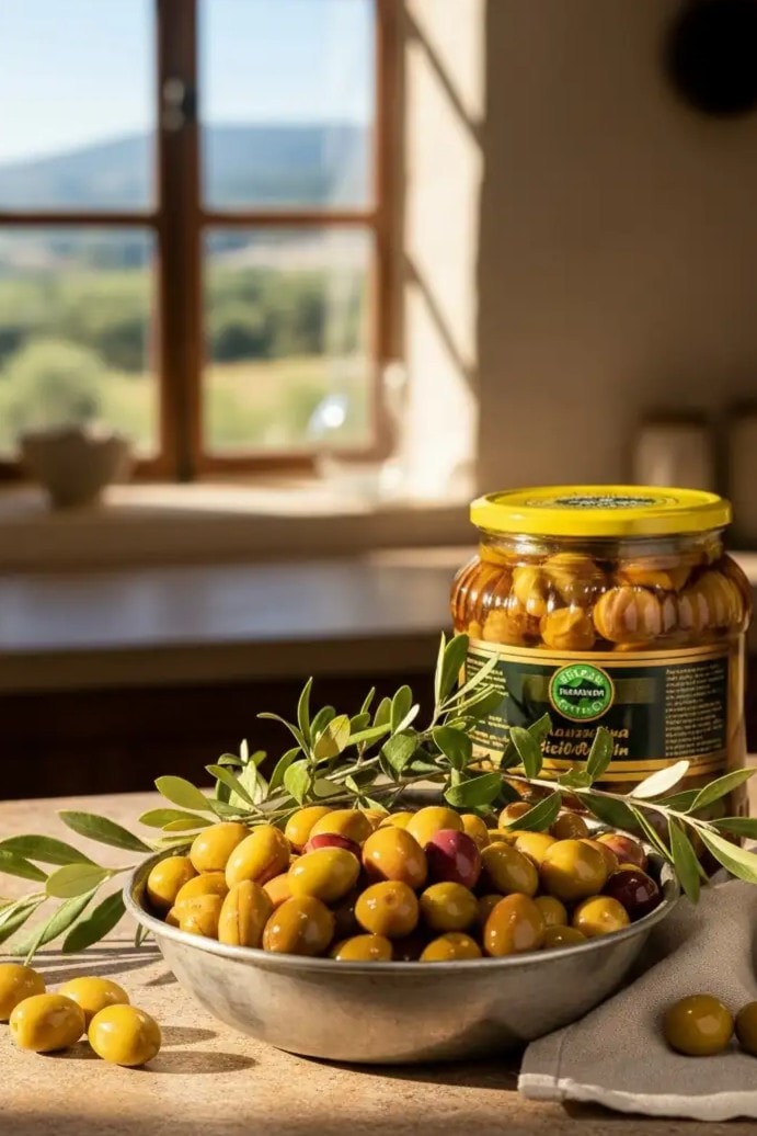 Manzalina Pembe Çizik Zeytin Küçük Boy