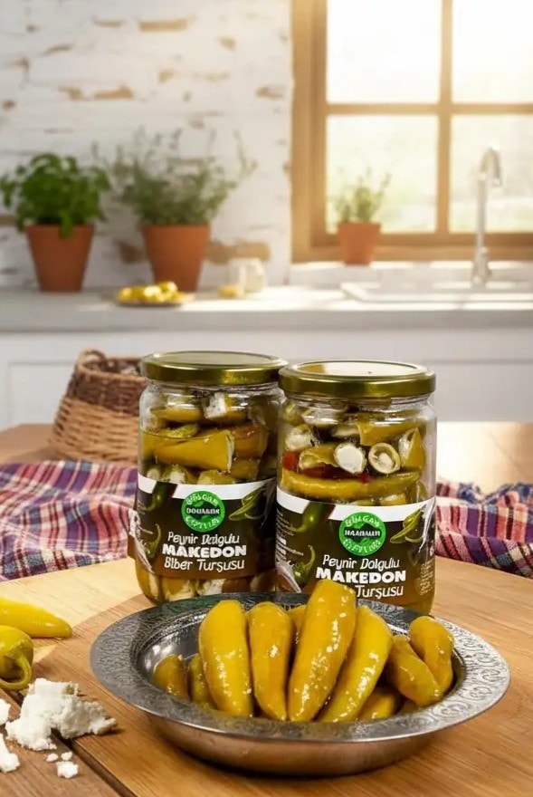 Makedon Biber Turşu Peynir Dolgulu