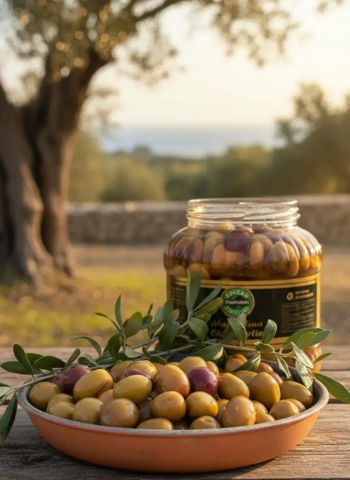 Manzalina Pembe Çizik Zeytin Küçük Boy