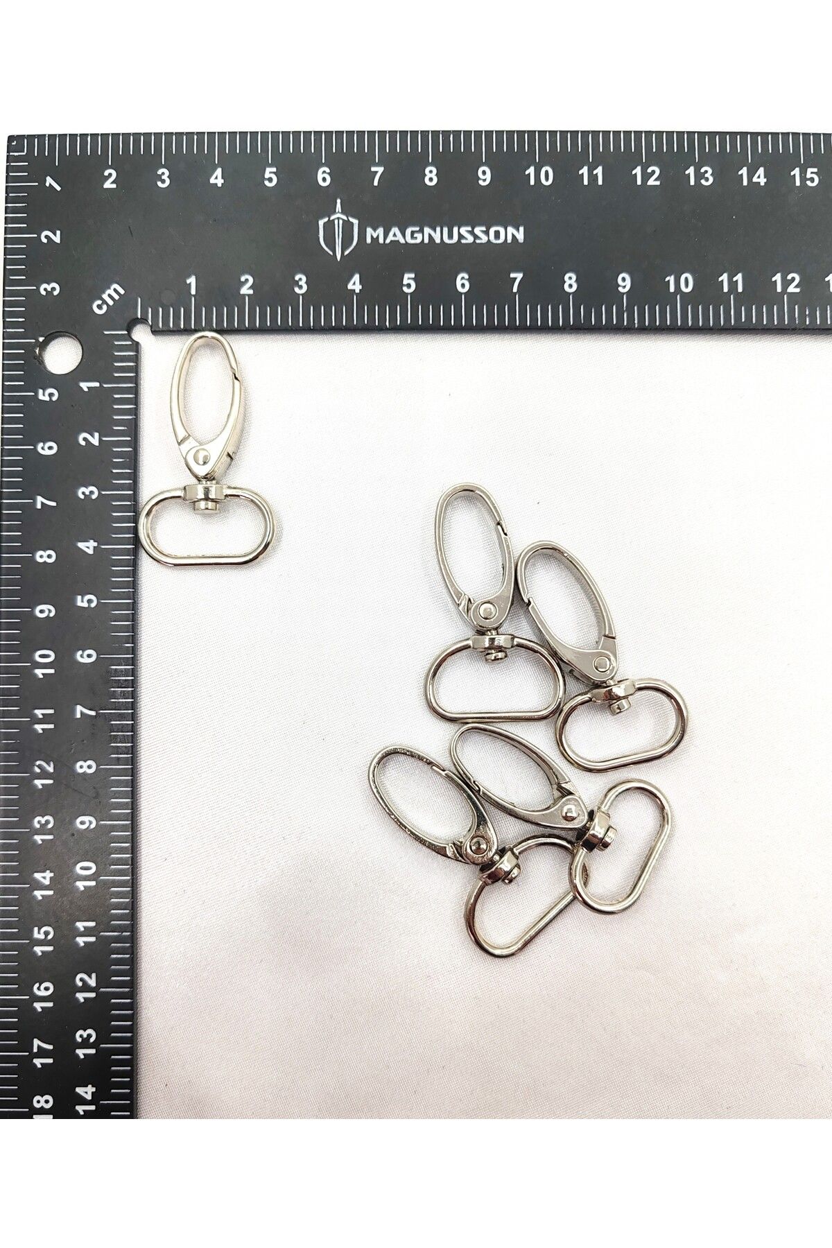 ANAHTARLIK VE ÇANTA KLİPSİ (10 ADET) - gümüş rengi