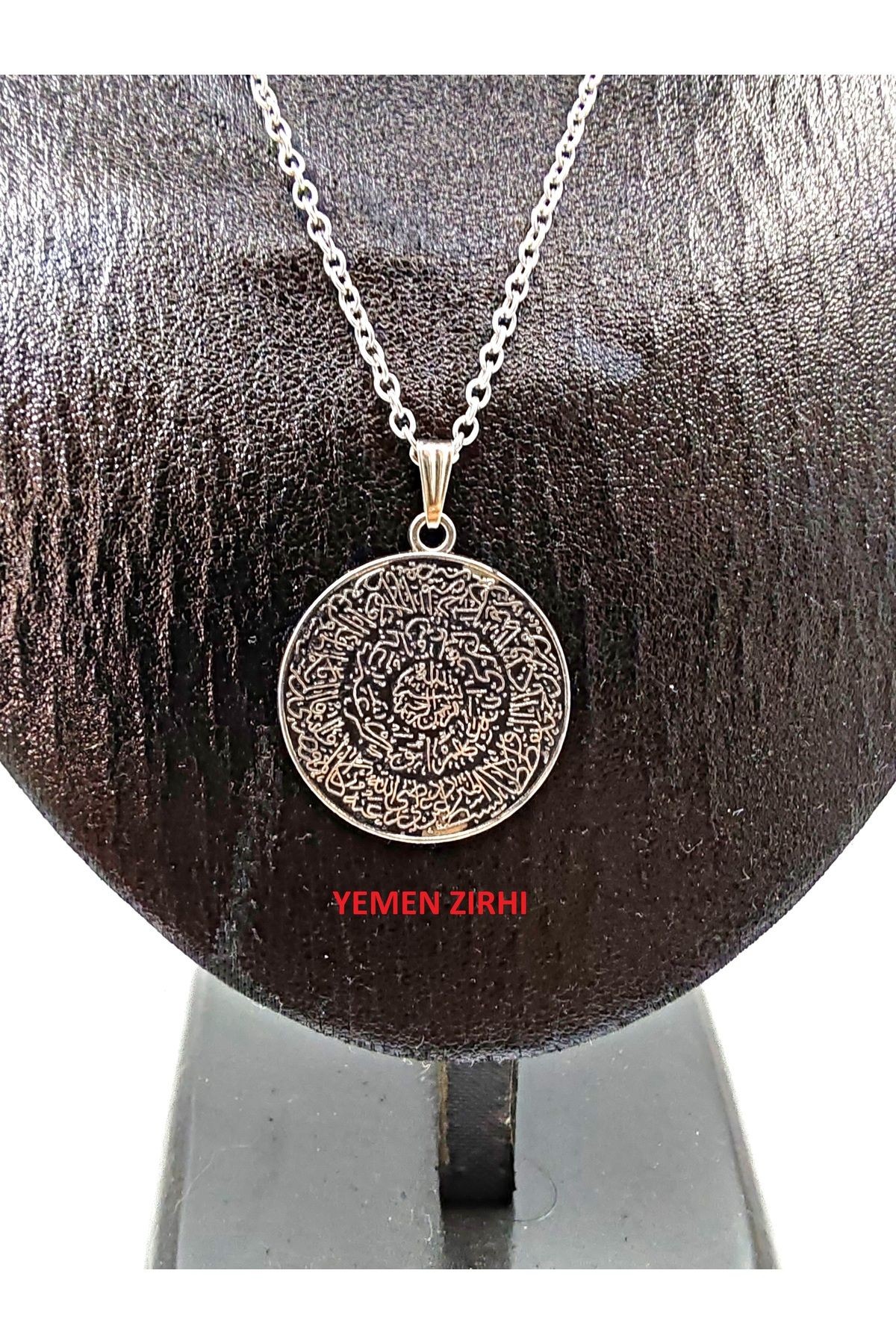 DUA VEYA MÜHÜR TEMALI UNİSEX ZİNCİR KOLYE - metalik1