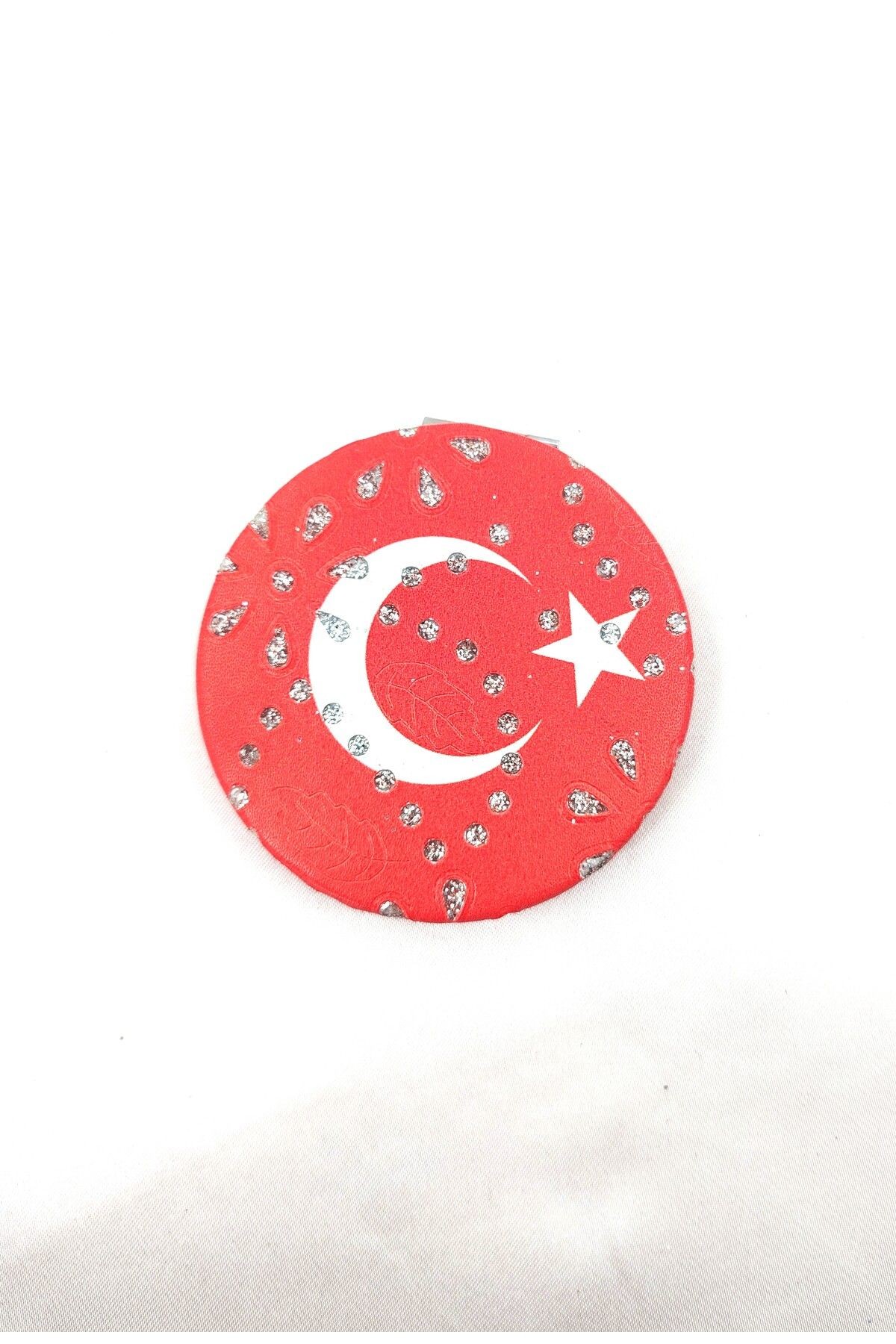 DESENLİ MAKYAJ,KAŞ VE SÜS CEP AYNASI - çok renkli