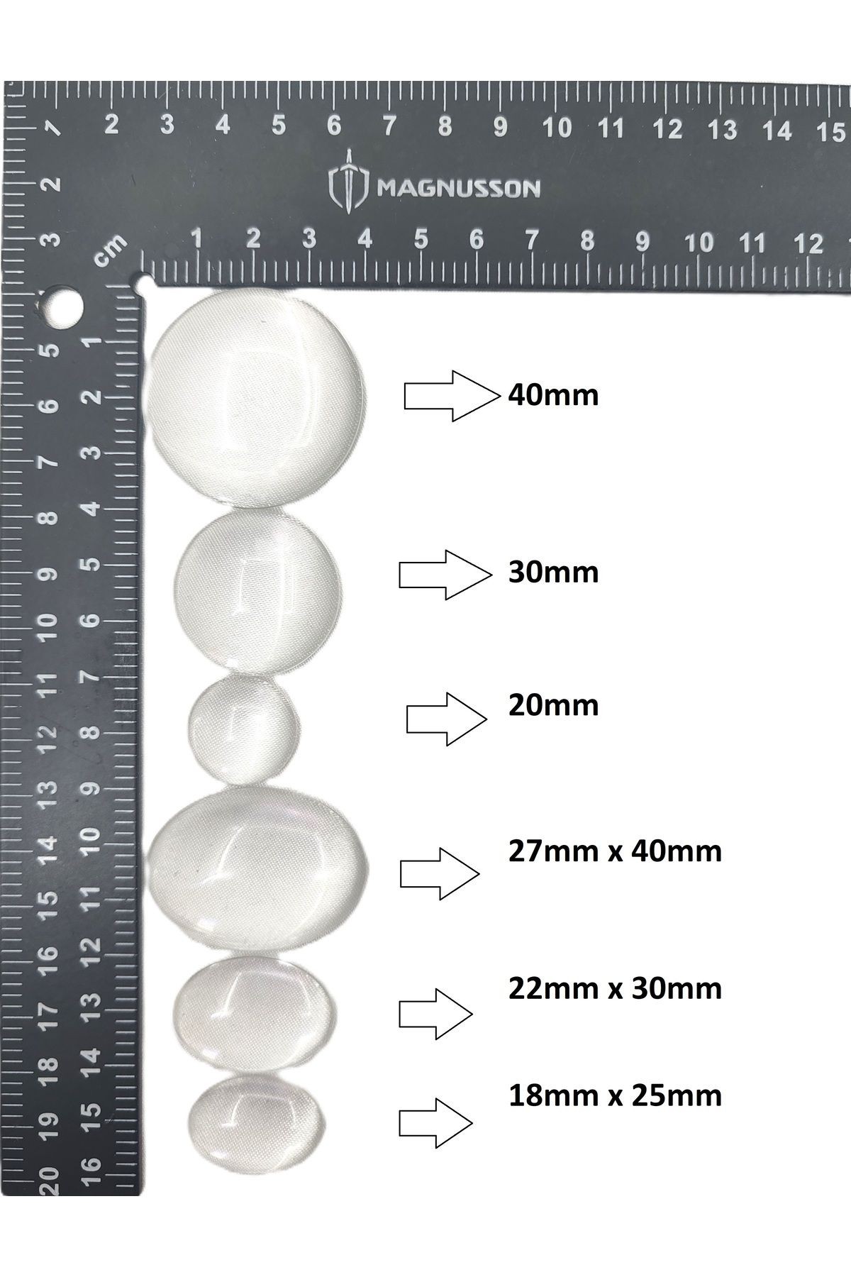 KABŞON YUVARLAK VE OVAL CAM TAŞ (5 ADET) - 0.18 mm