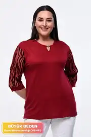 Dantelli Abiye Model Bluz Bordo