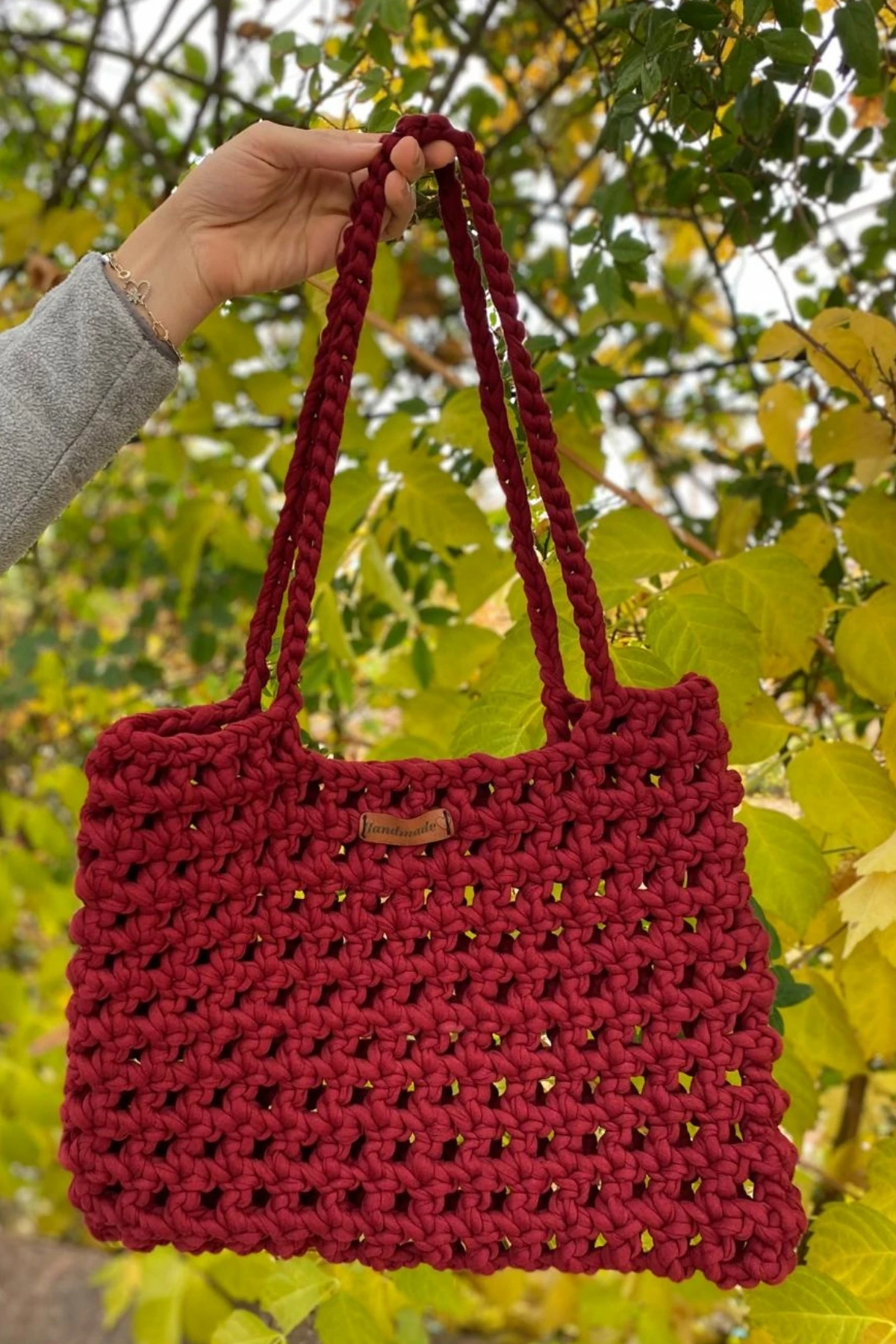 Kadın  El Yapımı Veronika Model File Çanta - BORDO