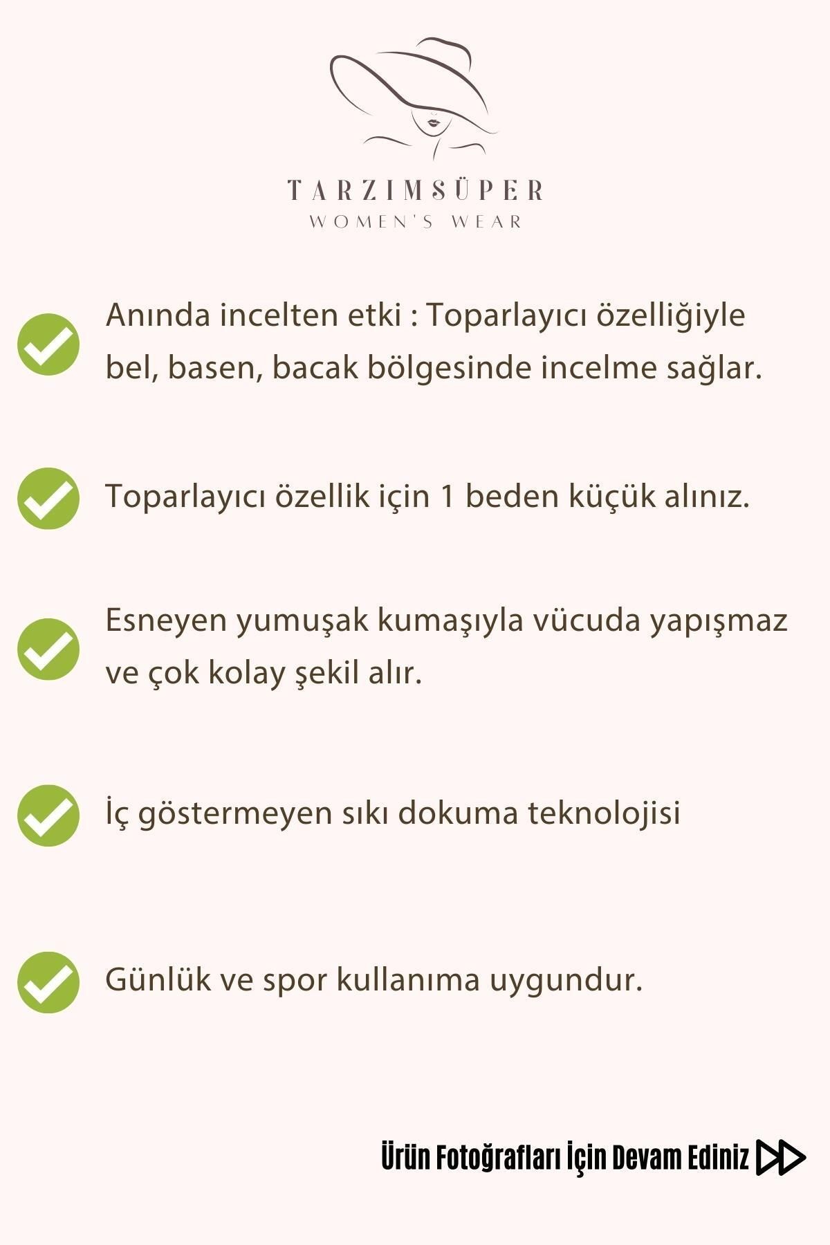 Kadın Regular Fit Yüksek Belli Toparlayıcı Korse Özellikli Fitilli 4 Mevsim Spor & Günlük Tayt