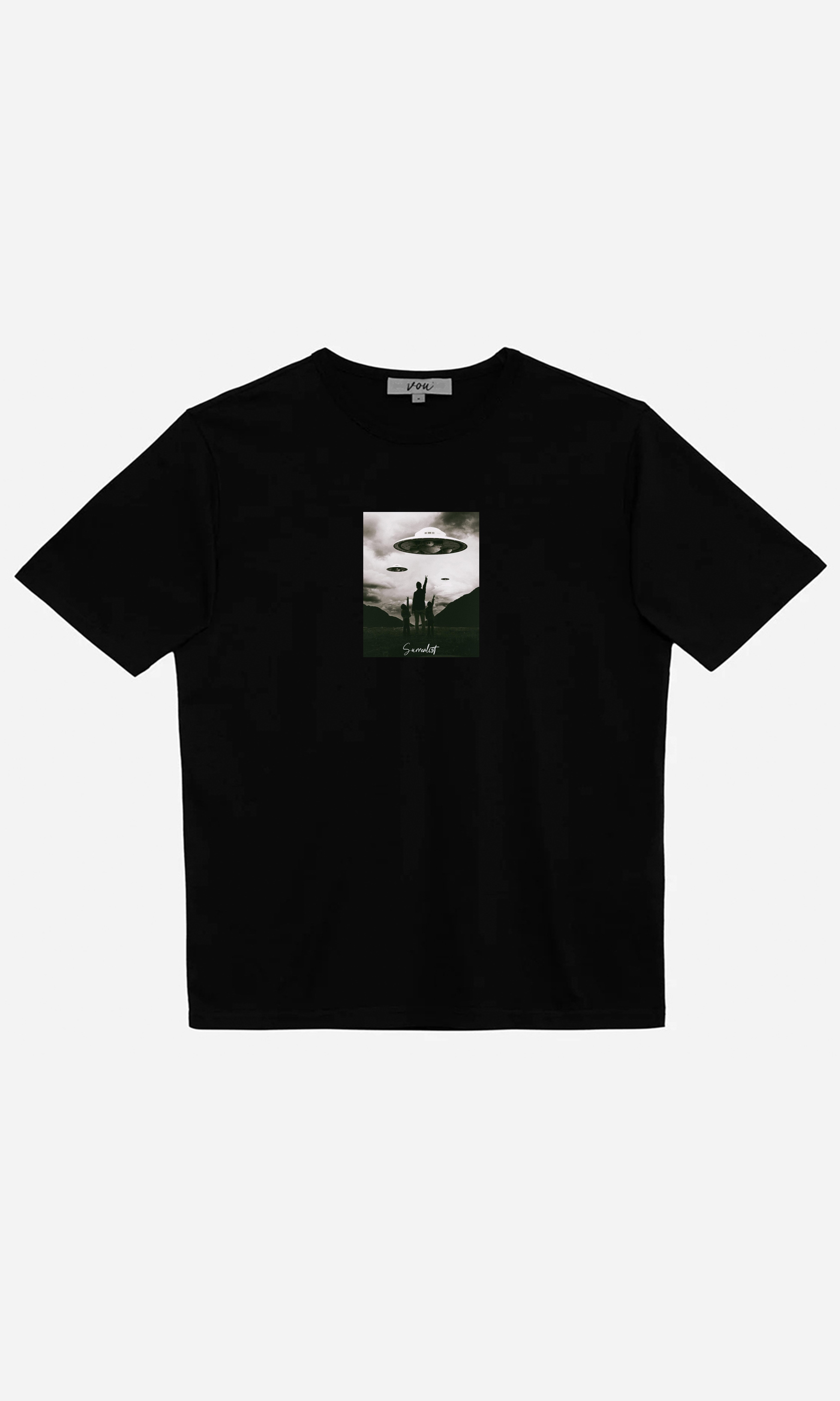 1010- Surrealist Oversize Unisex T-Shirt - Siyah
