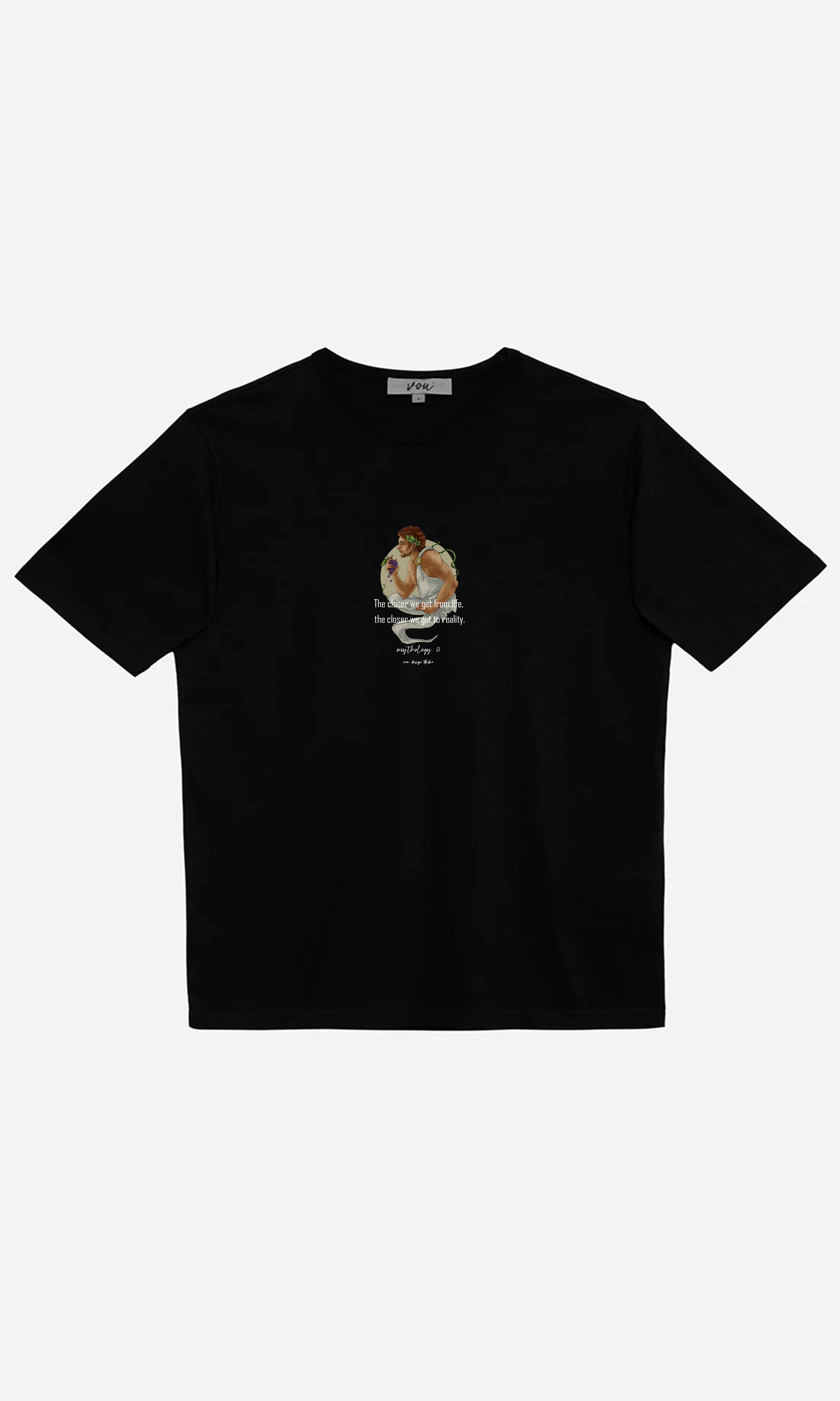 Dionysus - Oversize Baskılı Unisex T-Shirt - Siyah
