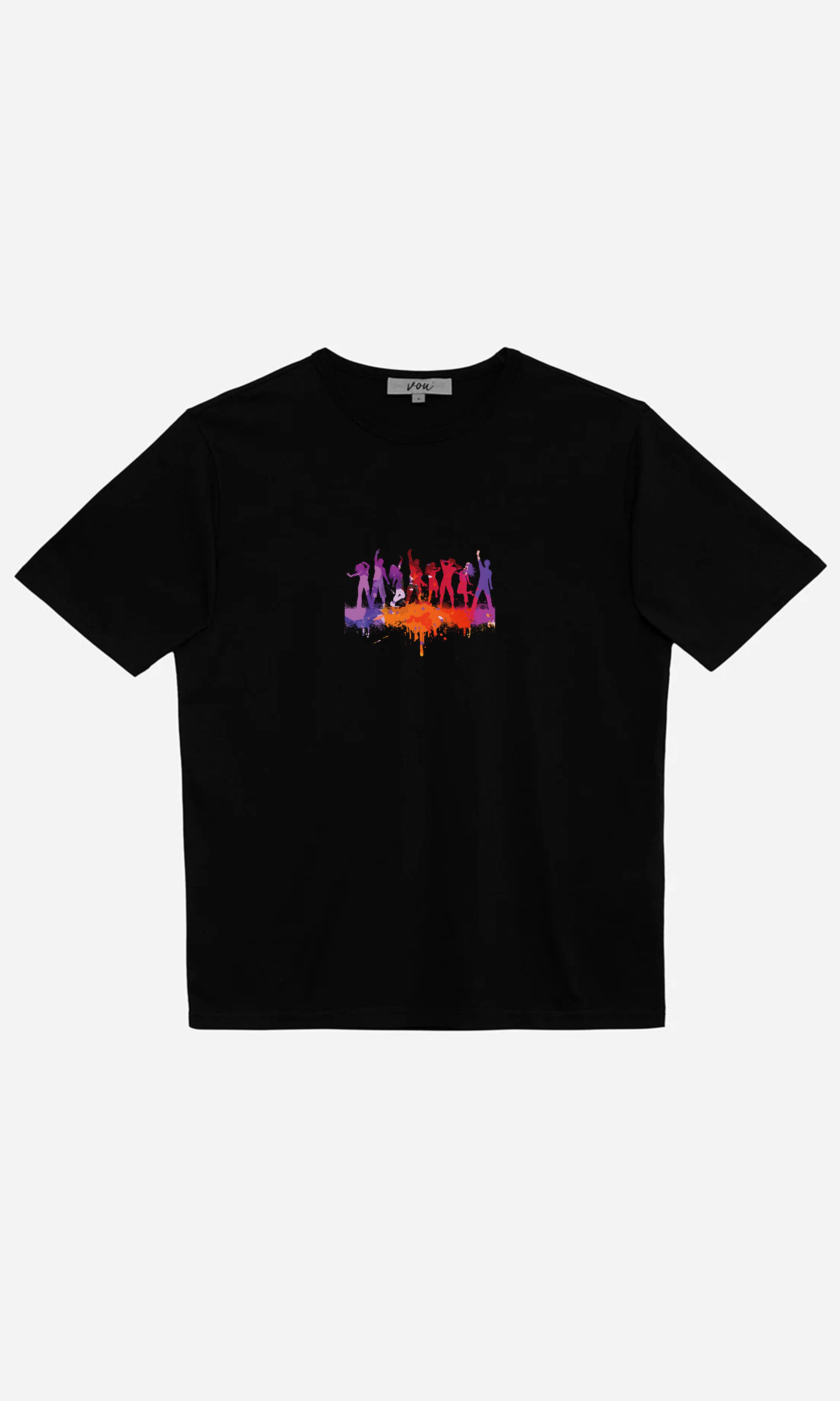 2075 - Oversize Baskılı Unisex T-Shirt - Siyah