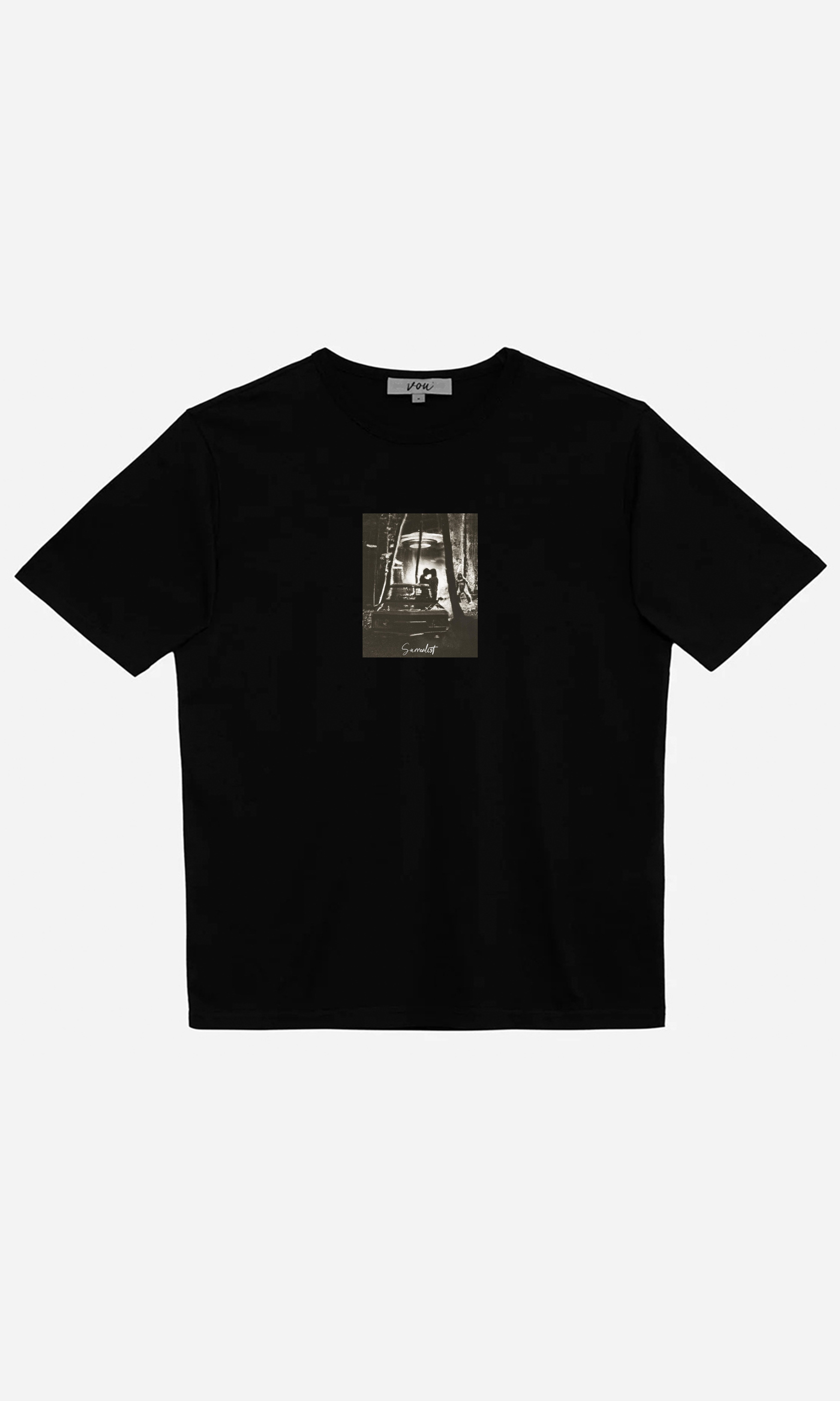 1035- Surrealist Oversize Unisex T-Shirt - Siyah