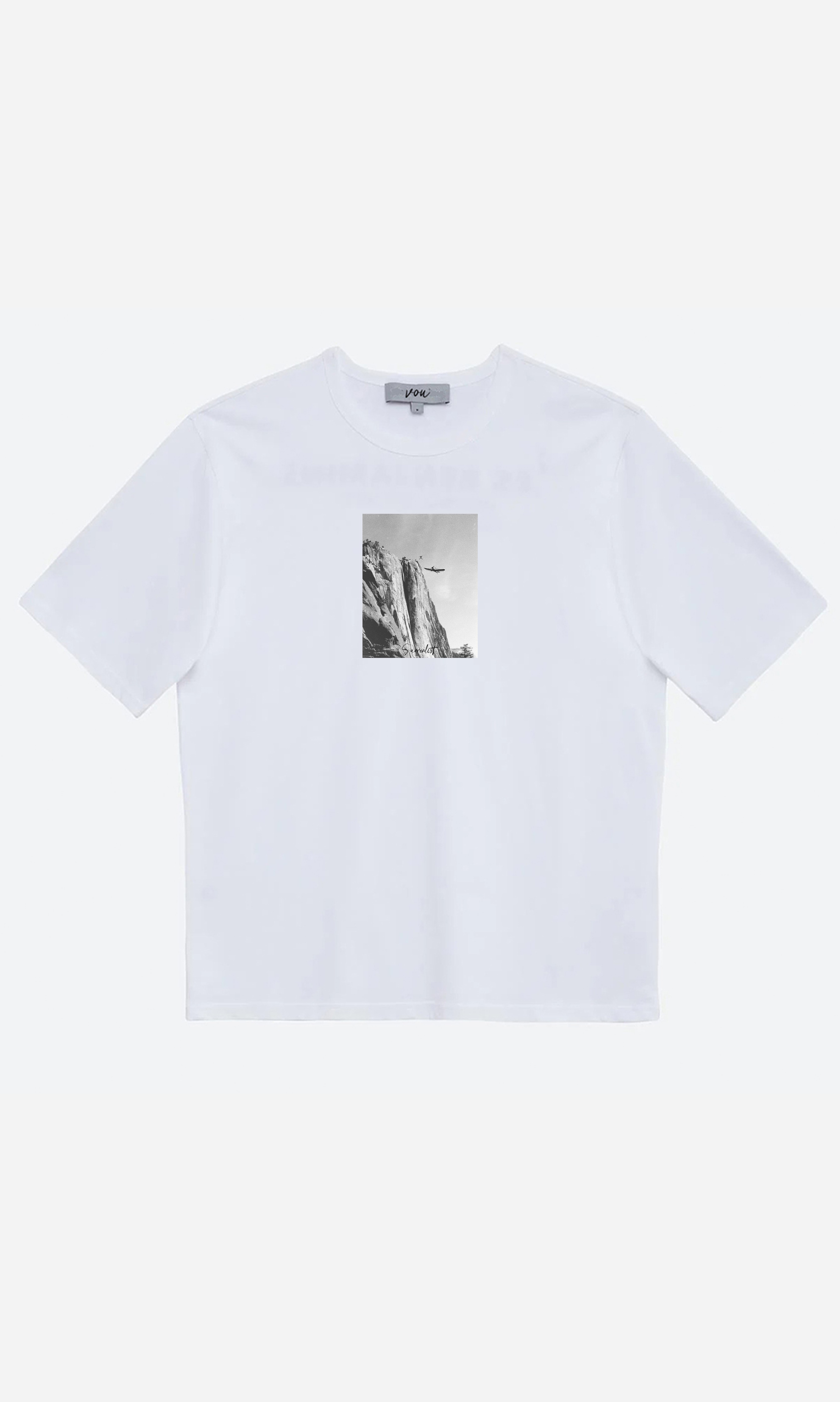 1030- Surrealist Oversize Unisex T-Shirt - Beyaz