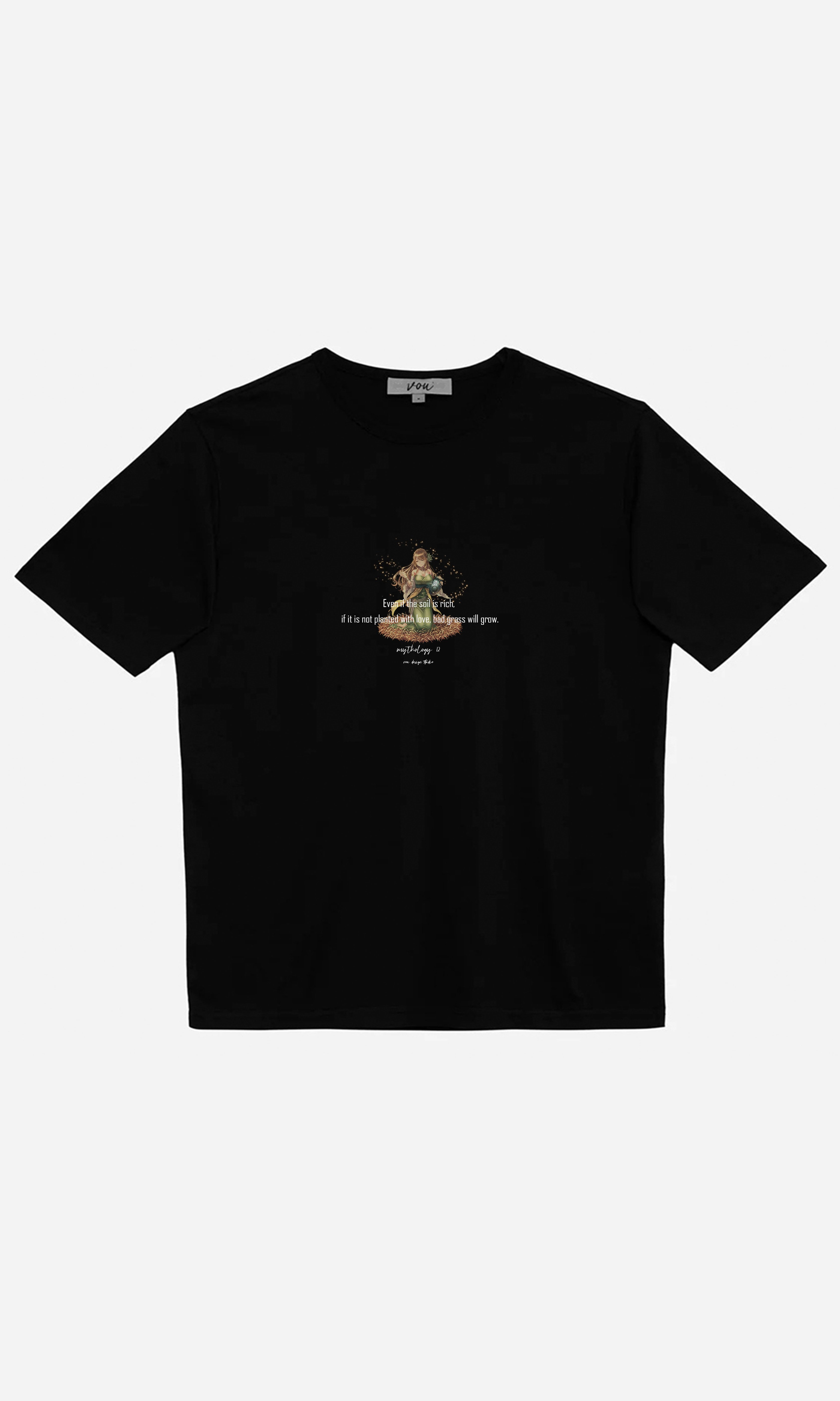 Demeter - Oversize Baskılı Unisex T-Shirt - Siyah