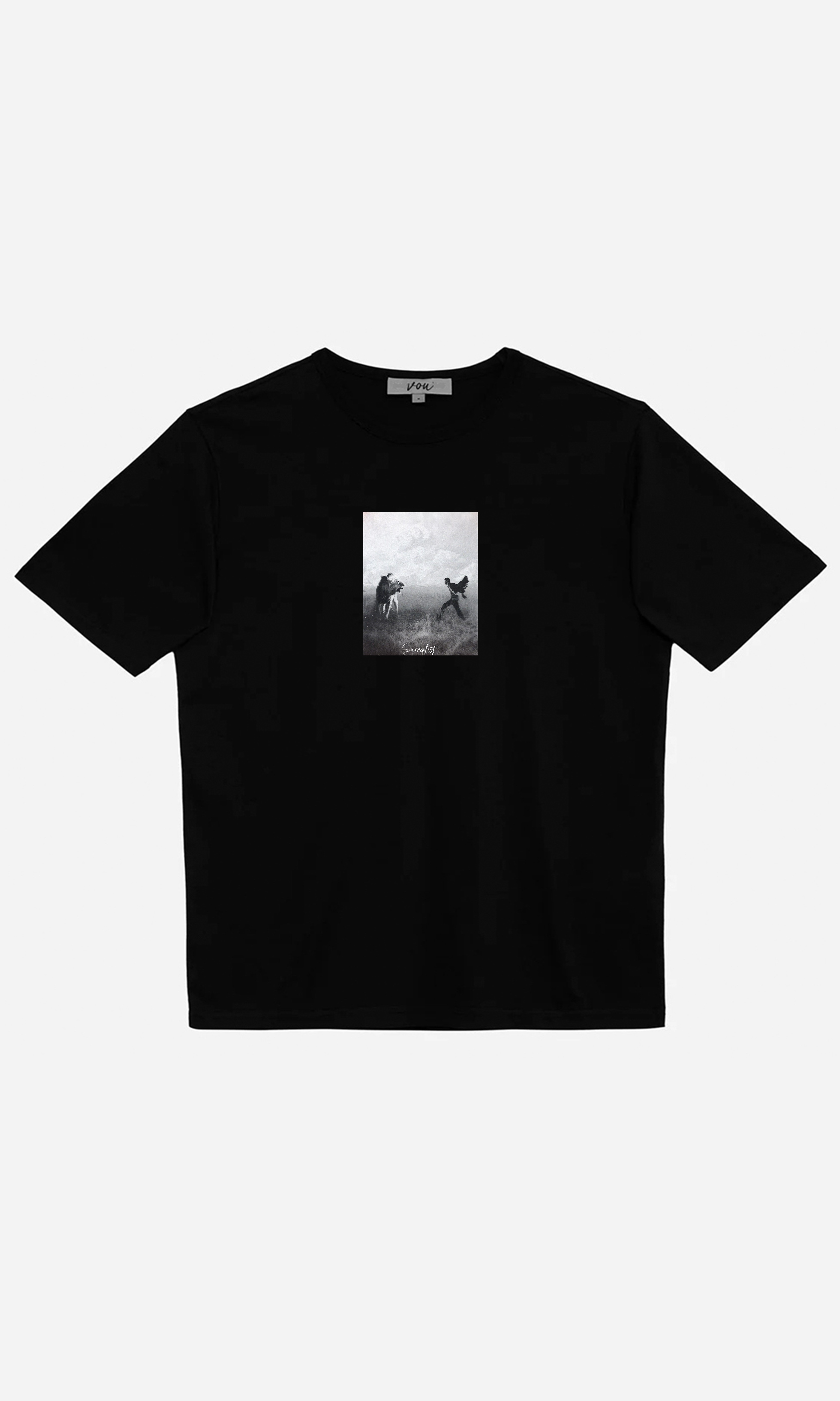 1055- Surrealist Oversize Unisex T-Shirt - Siyah