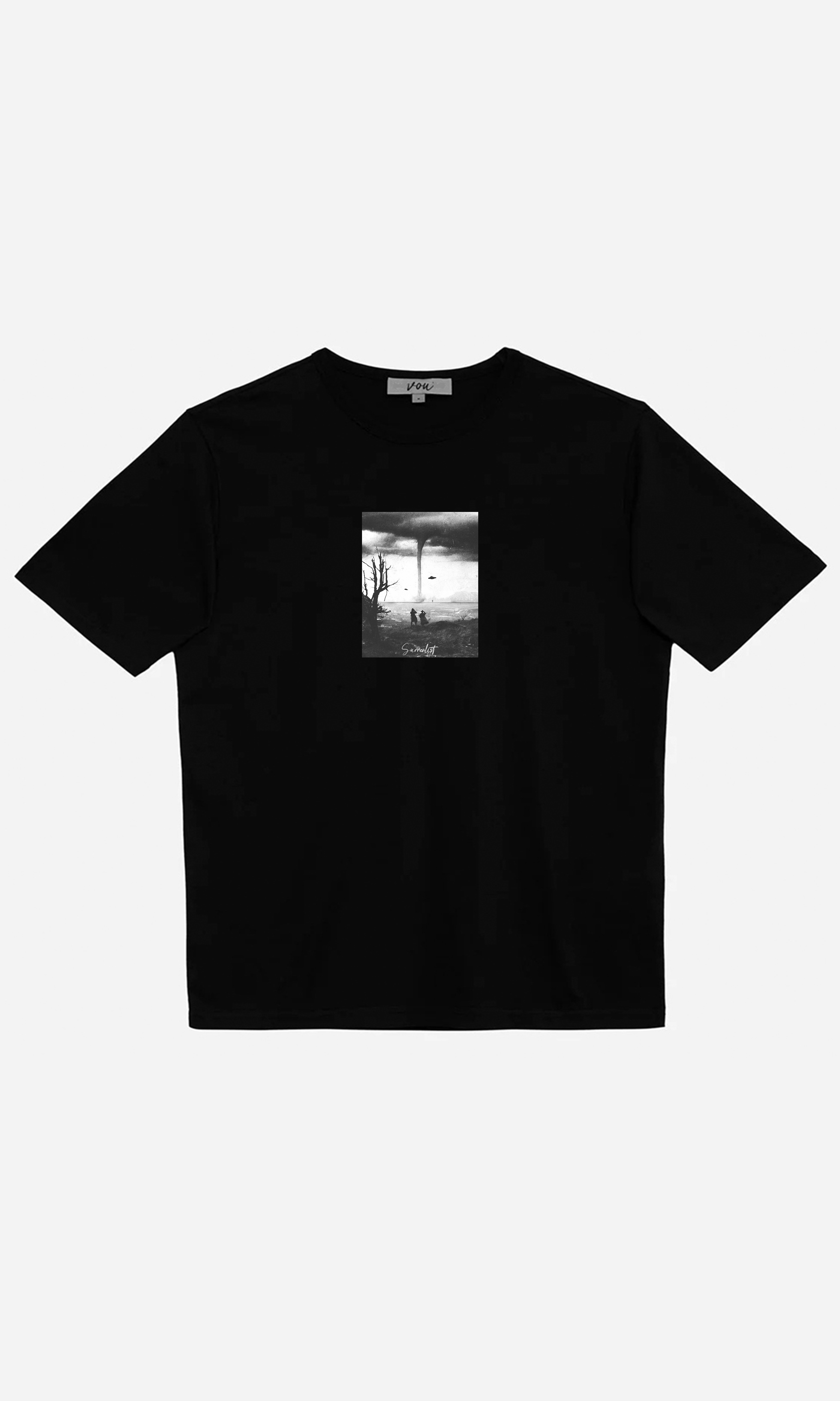 1020 - Surrealist Oversize Unisex T-Shirt - Siyah