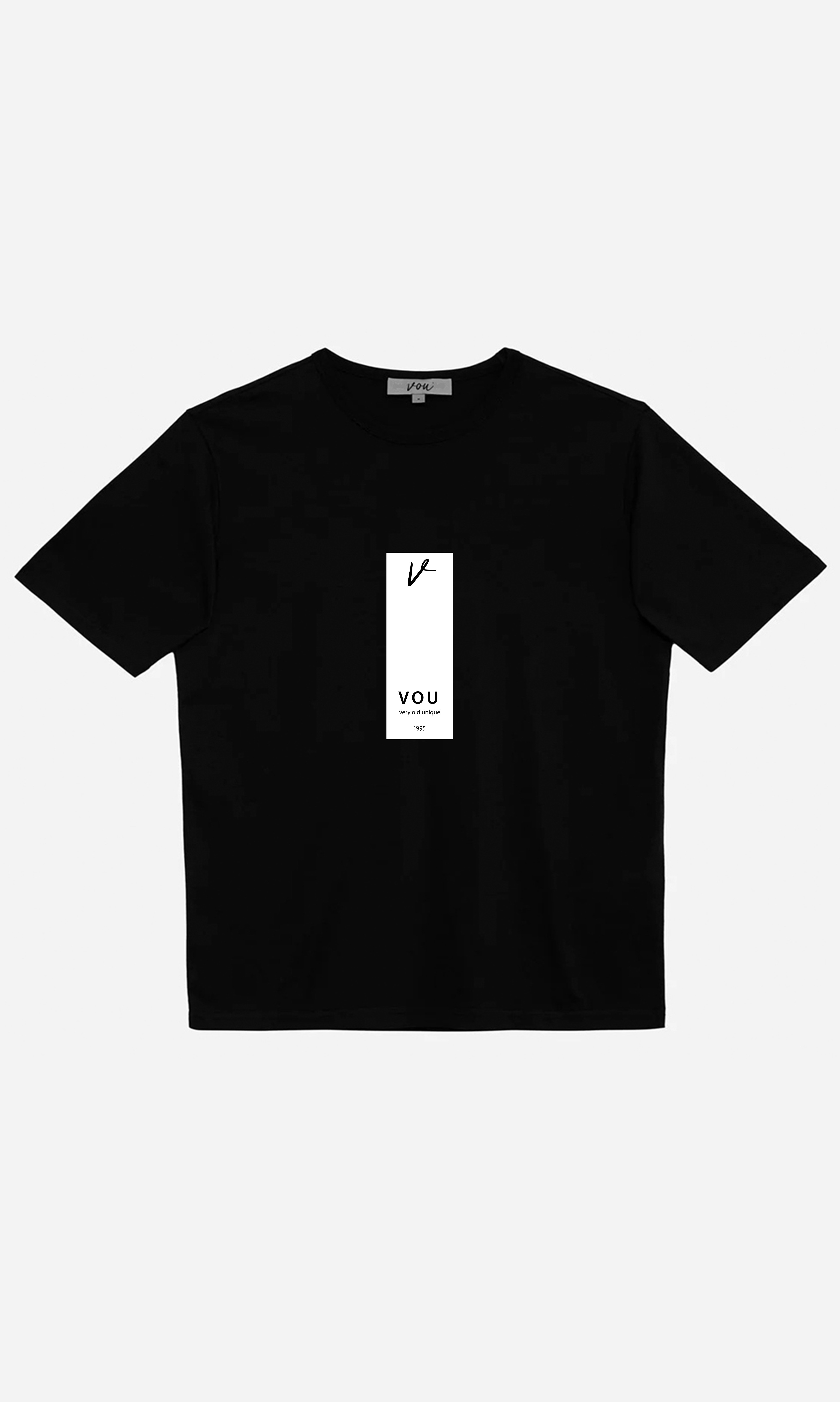 3015 - Oversize Baskılı Unisex T-Shirt -VOU Club - Siyah