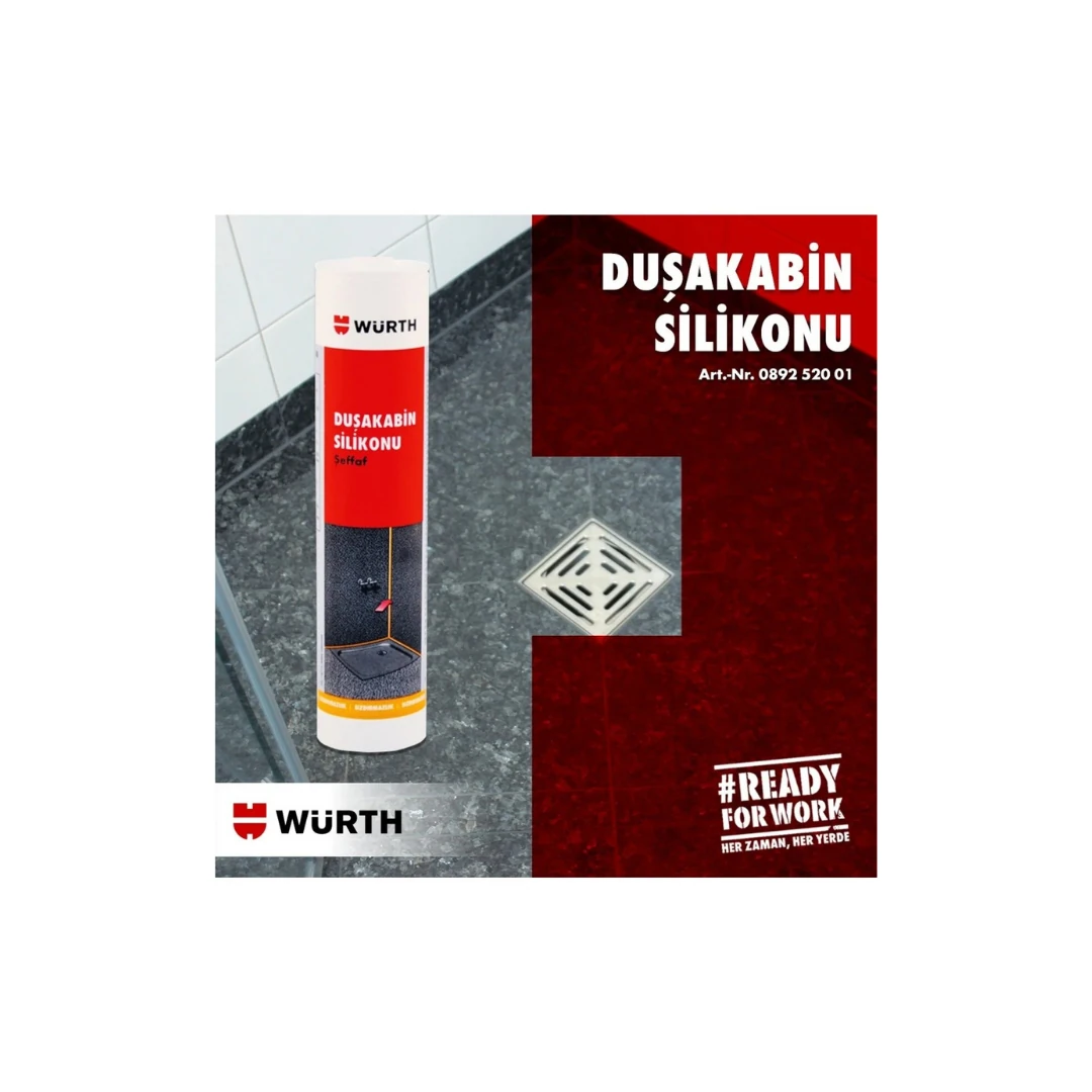 WÜRTH SİLİKON 310 ML ŞEFFAF DUŞAKABİN