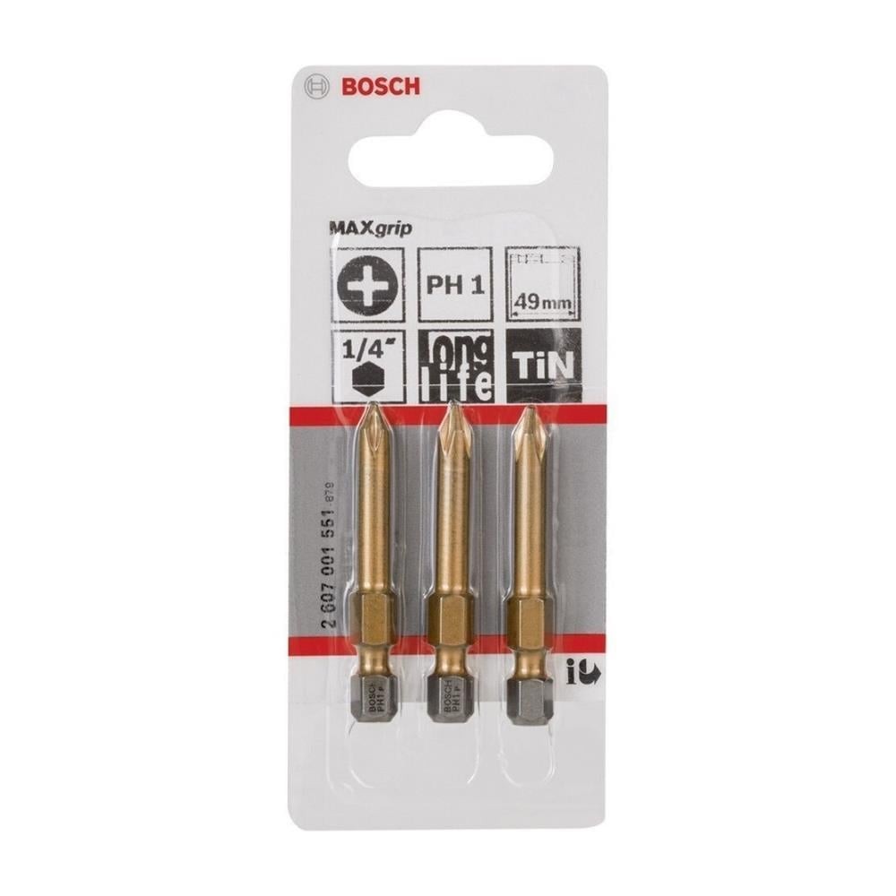 BOSCH MaxGrip Vidalama Ucu PH1*49 mm 3'lü