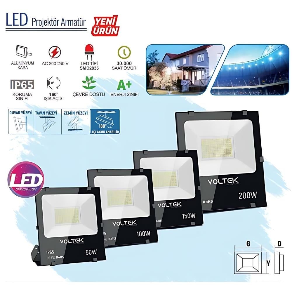 SLIM LED PROJEKTÖR ARMATÜR 6500K 30 W