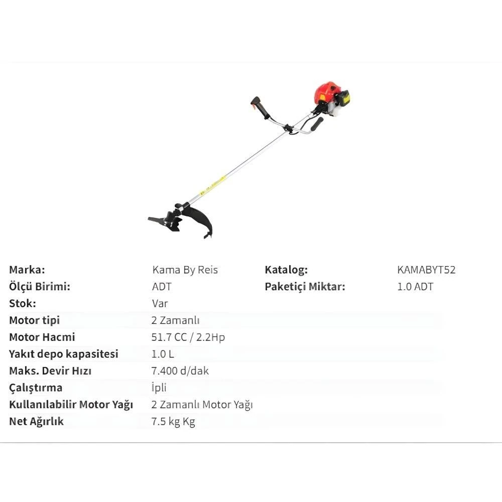 TIRPAN MOTORU BENZİNLİ KAMA YAN TİP 52 CC KAMABYT52