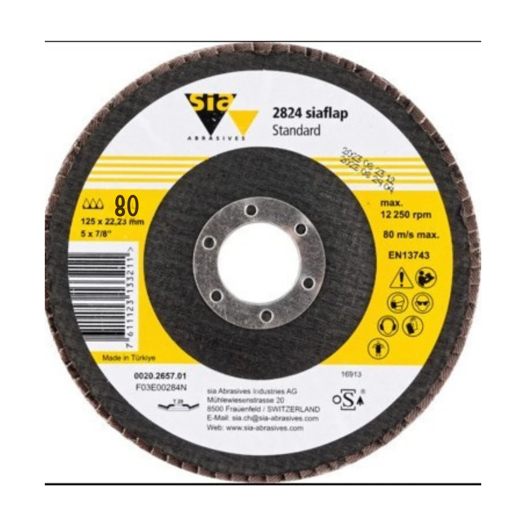 しあら SİA FLAP DİSK KATLI ZIMPARA ZİRKONYUM 125 MM 80 KUM ZR ₺ 57.84