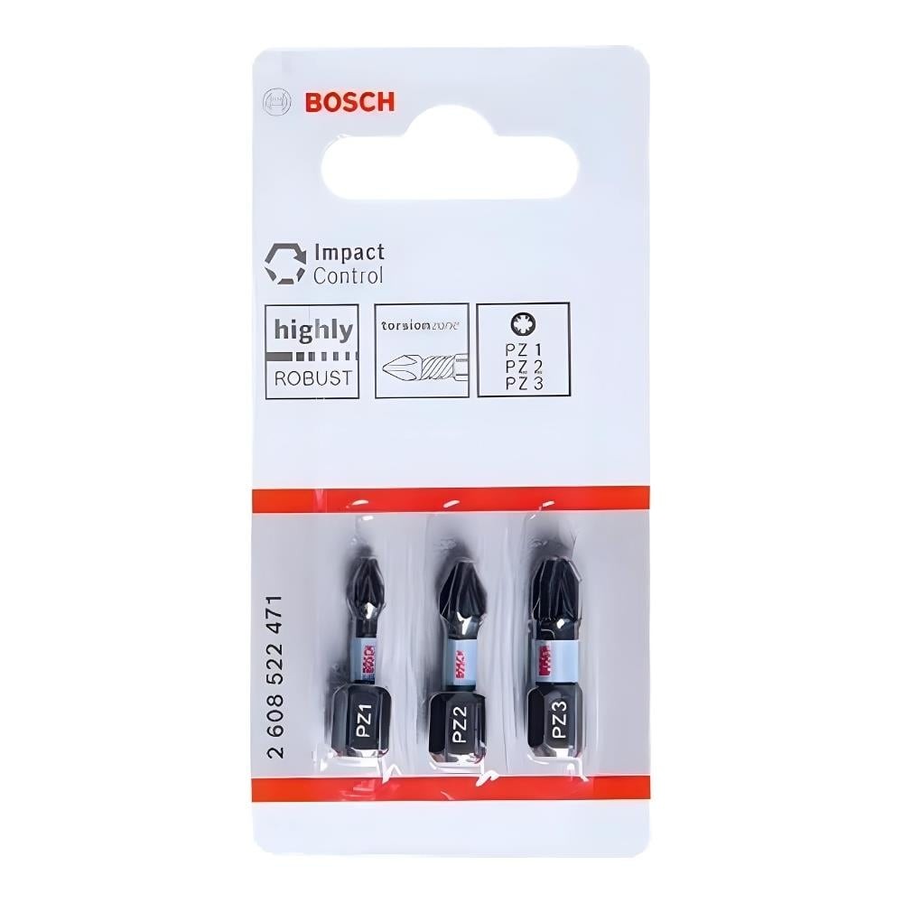 BOSCH ImpactC Vidalama Ucu PZ1/2/3*25mm 3'lü