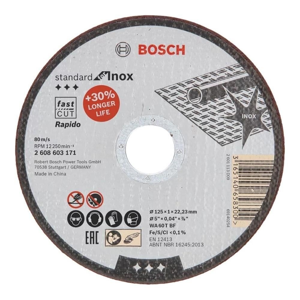 BOSCH METAL KESME TASI SDInox Rap. 125*1,0 mm 10 lu