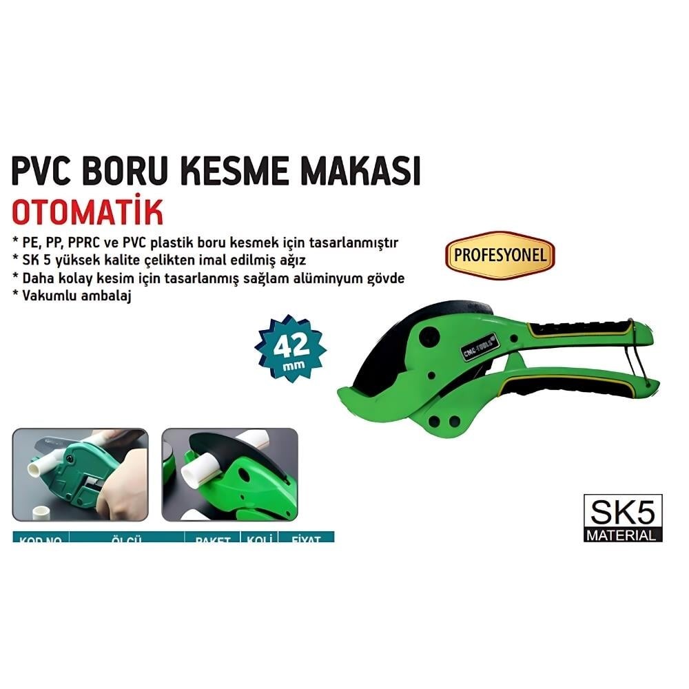 PVC BORU KESME MAKASI PROFESYONEL 42 MM kirmizi bemafix