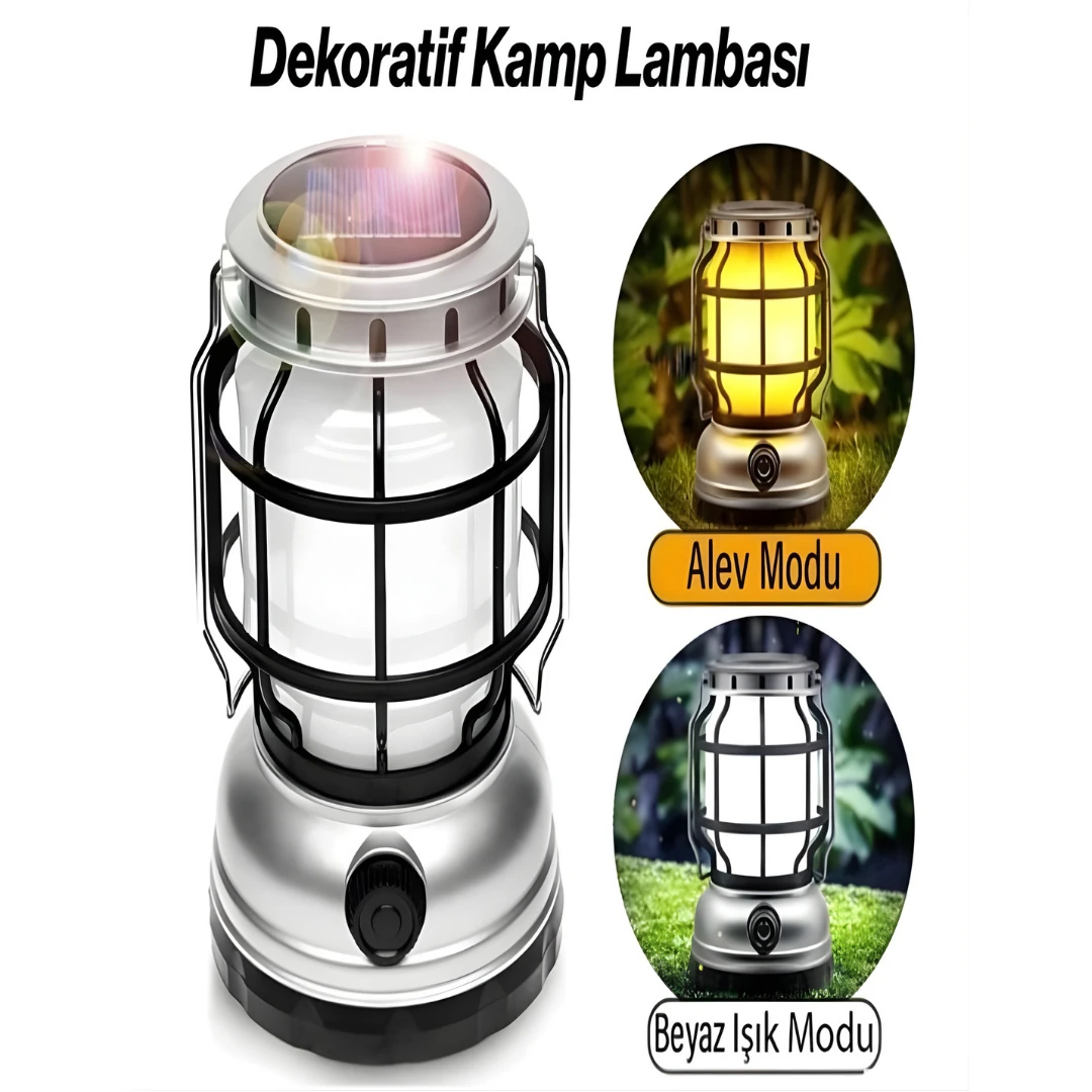 EL FENERİ KAMP TİPİ ŞARJLI KLAUS GÜNEŞ ENERJİLİ DEKORATİF 2W 1200MAH KE47721