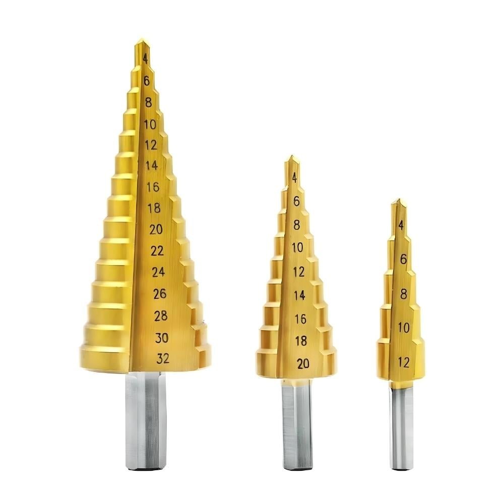 HSS KADEMELI MATKAP UCU SET (4*32/4*20/4*12MM)  TITANYUM KAPLAMALI