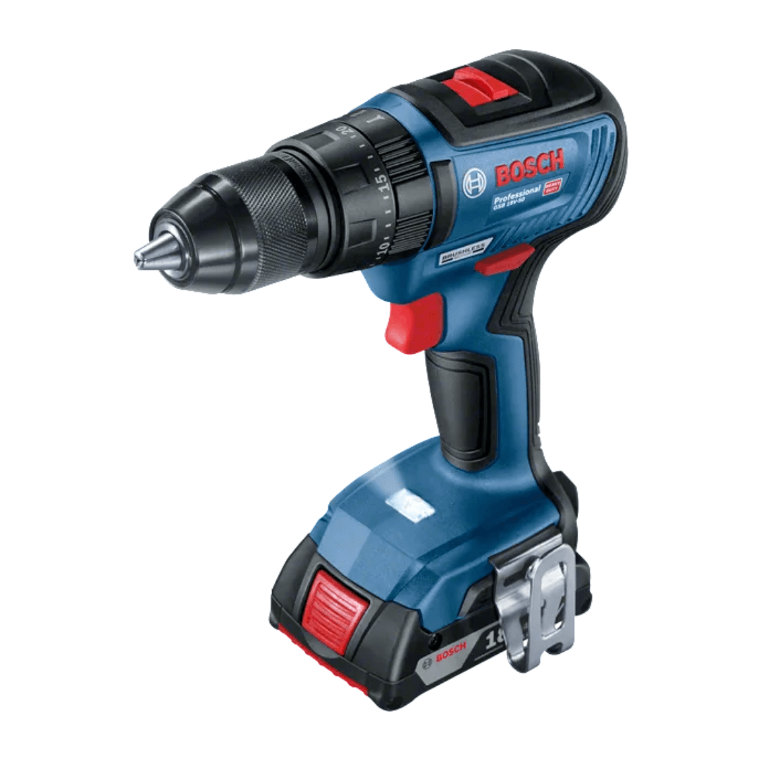 BOSCH AKÜLÜ DELME VİDALAMA DARBELİ GSB 18V-50 (2x2.0Ah; L-Case)