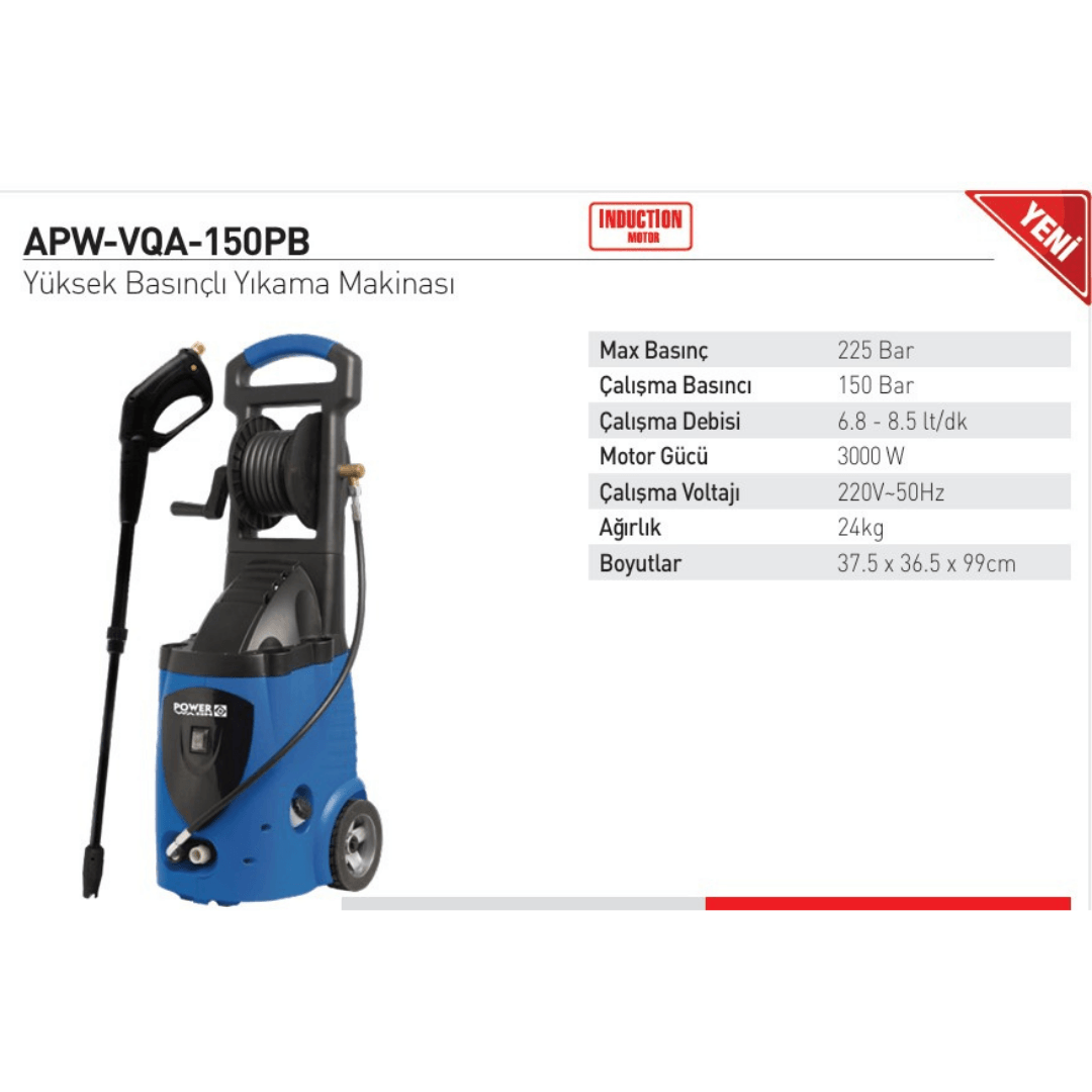 BASINÇLI YIKAMA MAKİNESİ 225 BAR ABW-VQA-150PB POWERWASH