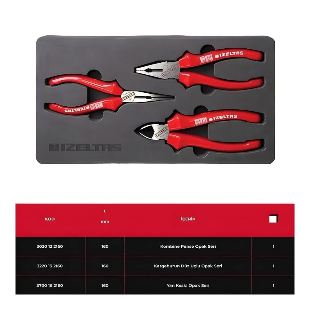 IZELTAS PENSE SETI KOMBINE OPAK 160 MM ( 3 PARÇA )