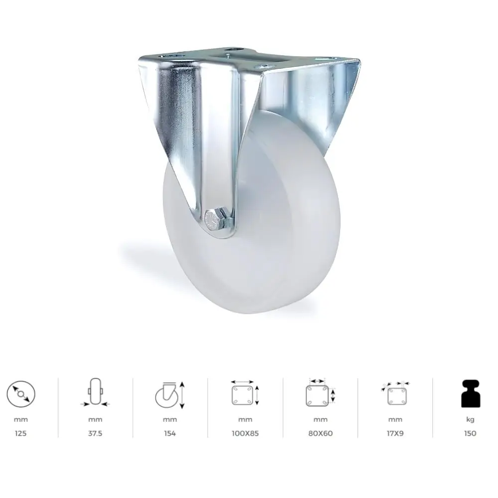 SERVIS TEKERI POLYAMID TEKER SABIT 125 MM