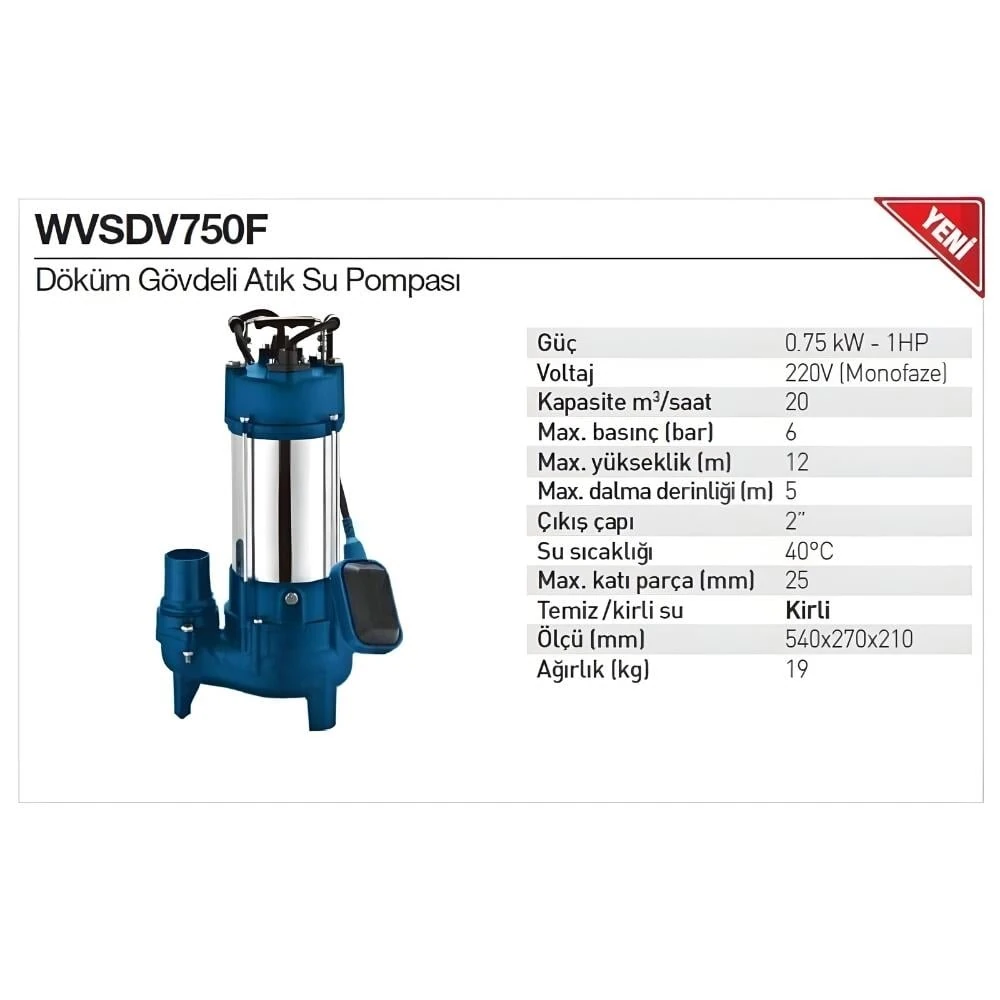 RAINPUMP DALGIÇ POMPASI ATIK SU POMPASI RAINWVSDV750F