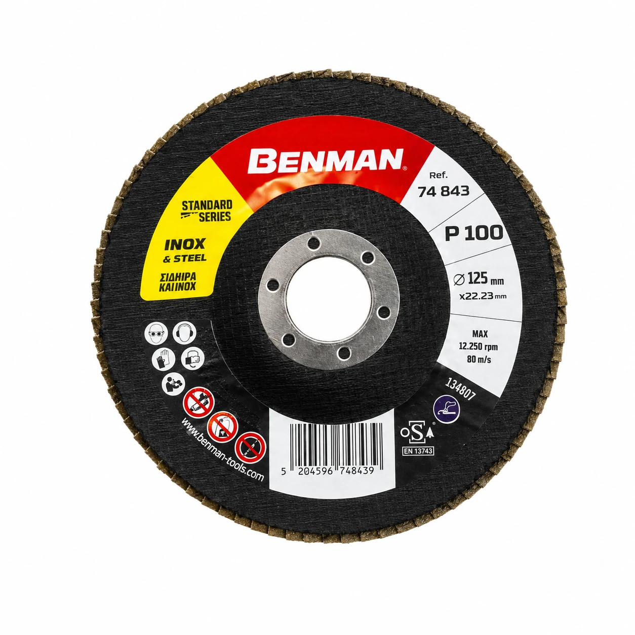 FLAP DİSK KATLI ZIMPARA ZİRKONYUM 125 MM 100 KUM BENMAN ₺ 50.83